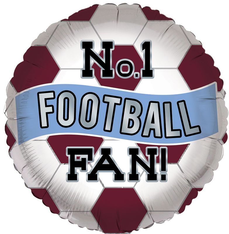 Claret and blue Football Balloon | The Party Hut
