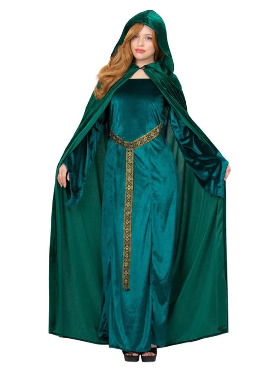 Deluxe Cloak, Emerald Green, Adults | The Party Hut