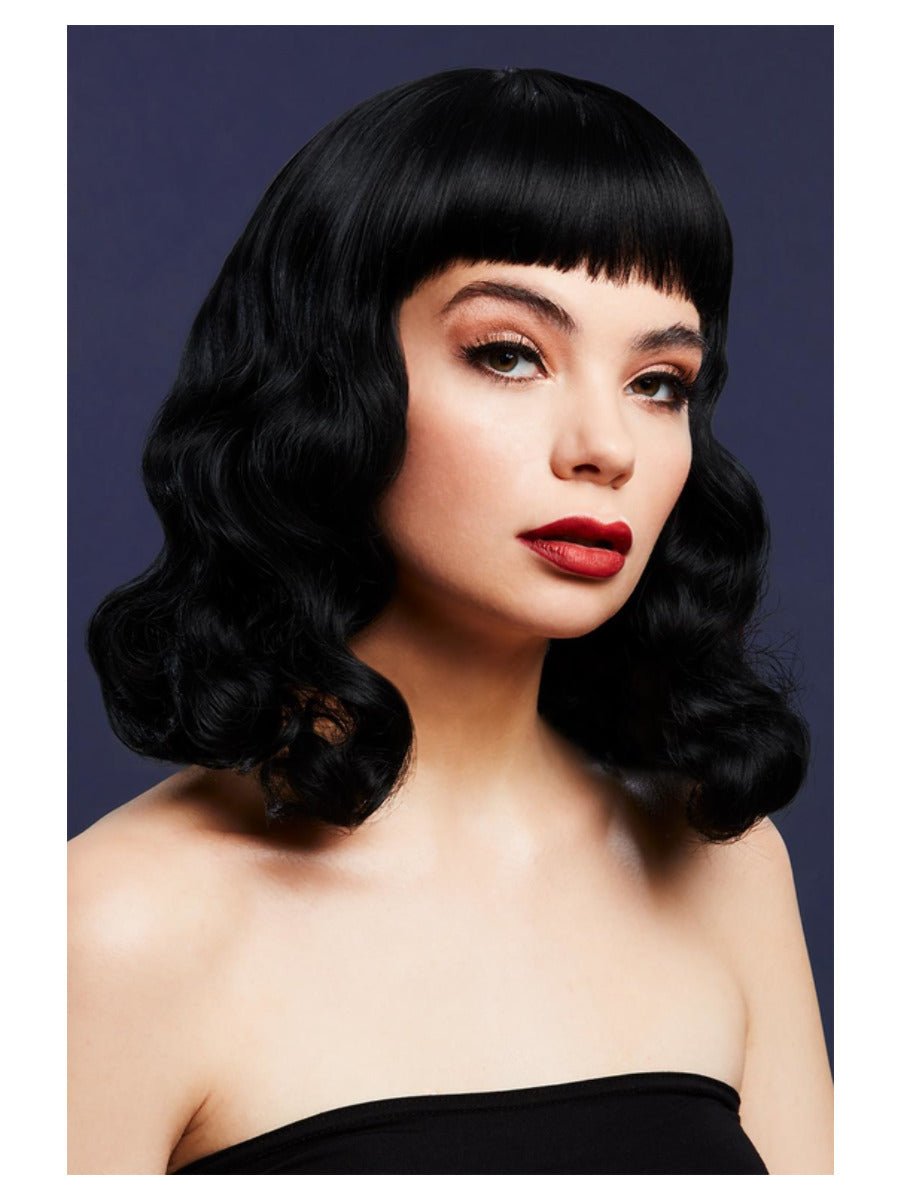 Fever Bettie Wig with Short Fringe, Black | The Party Hut