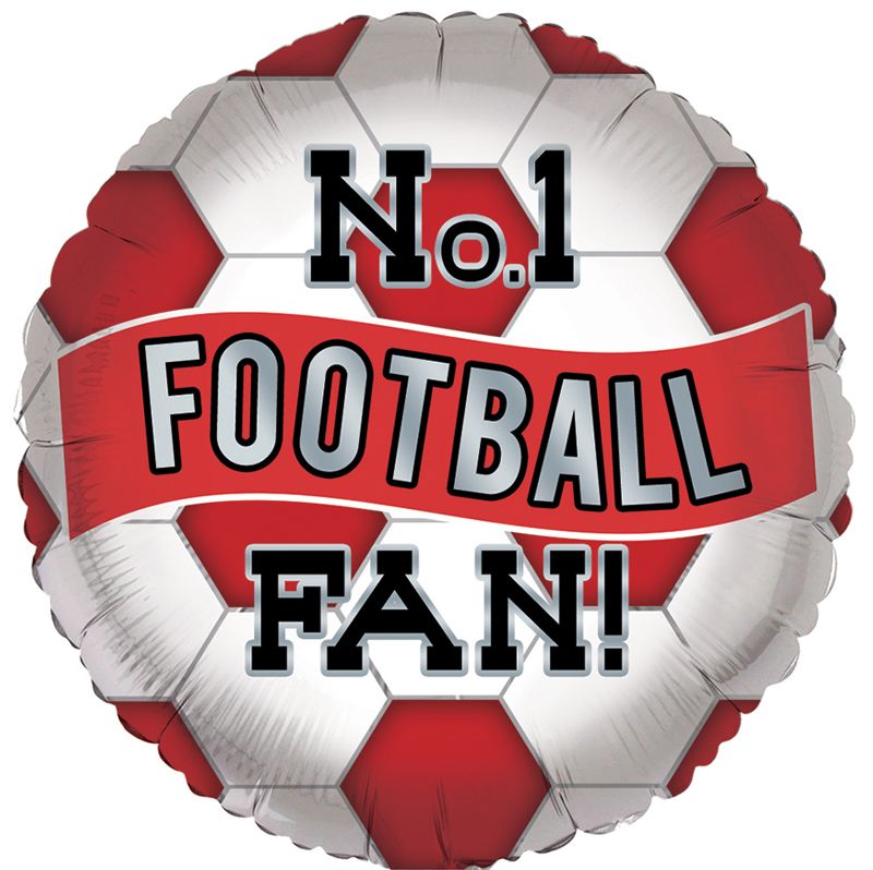 Red and White Football Fan Foil Balloon | The Party Hut