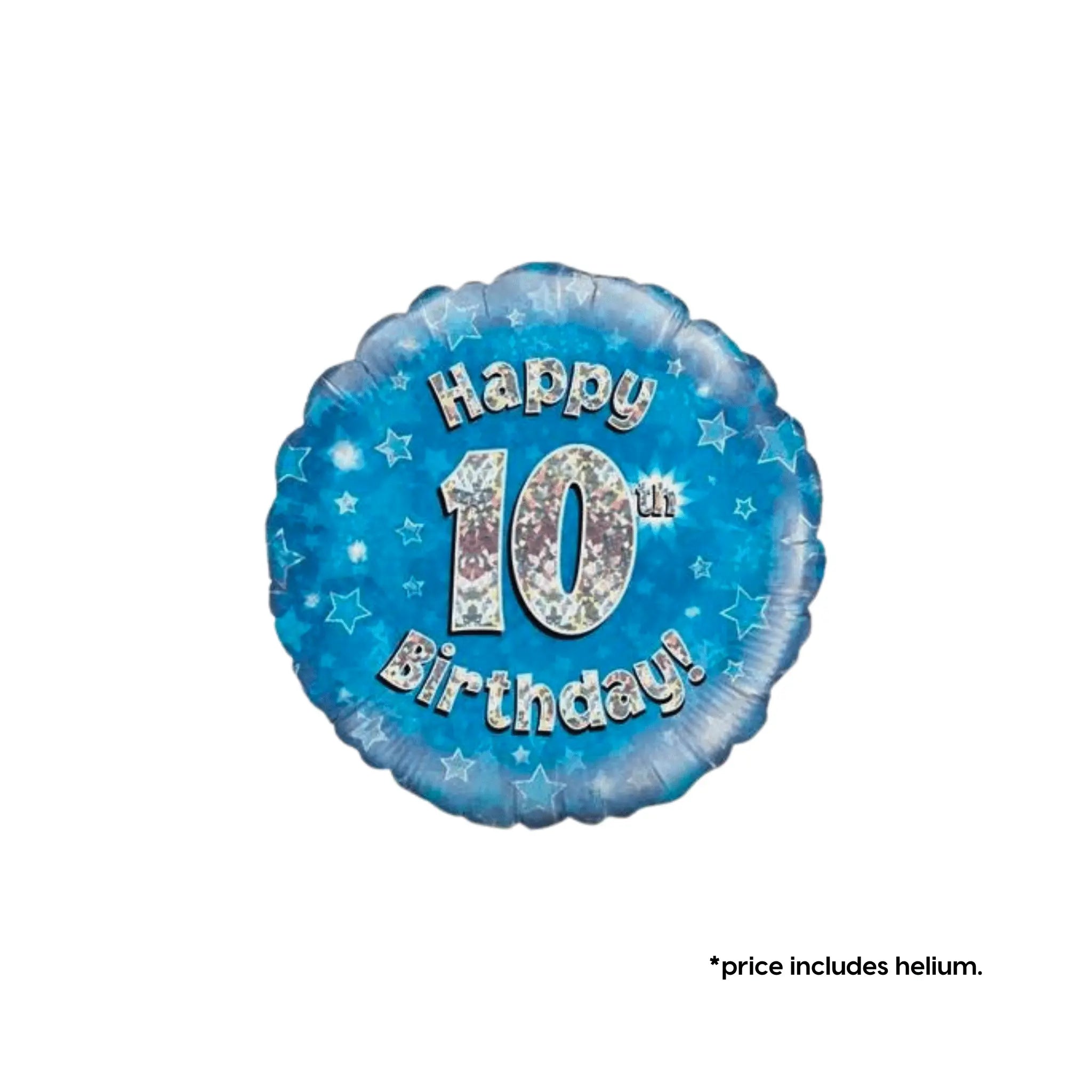 10th Birthday Balloon (Blue Sparkle) | The Party Hut