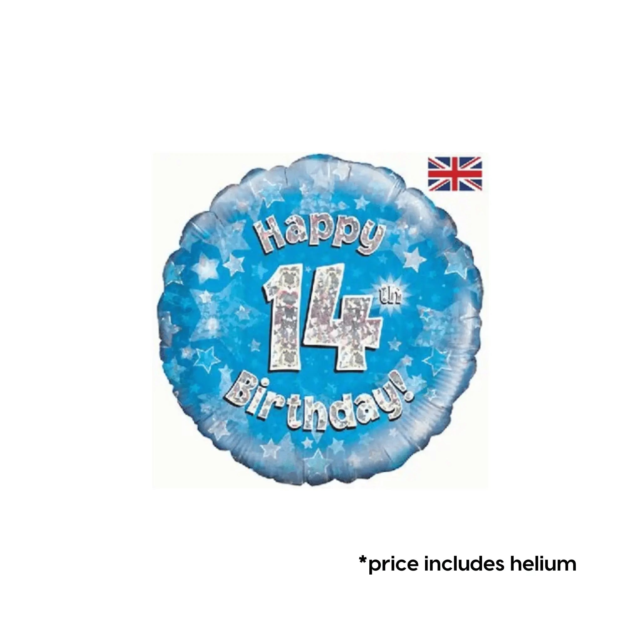 14th Birthday Balloon (Blue Sparkle) | The Party Hut