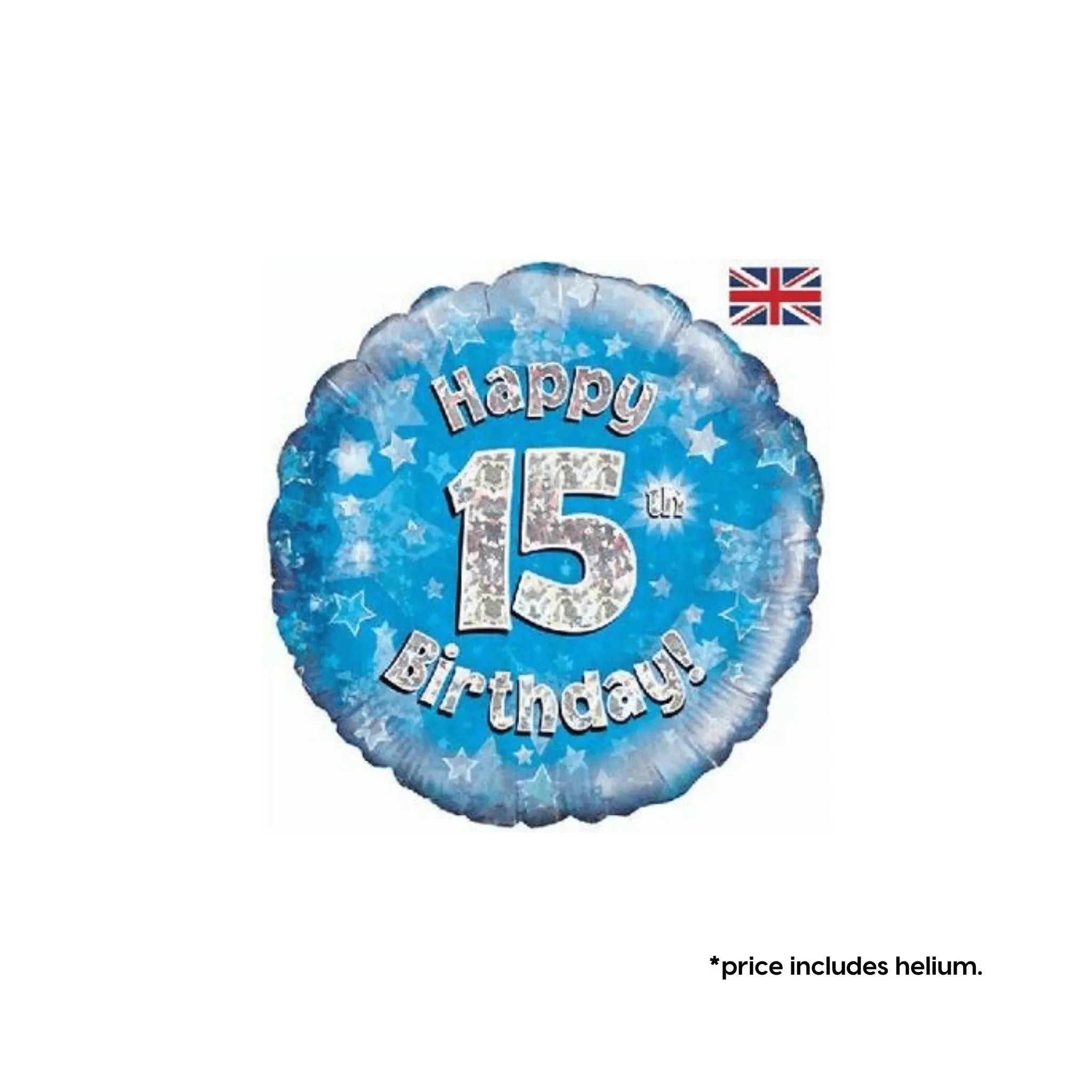 15th Birthday Balloon (Blue Sparkle) | The Party Hut