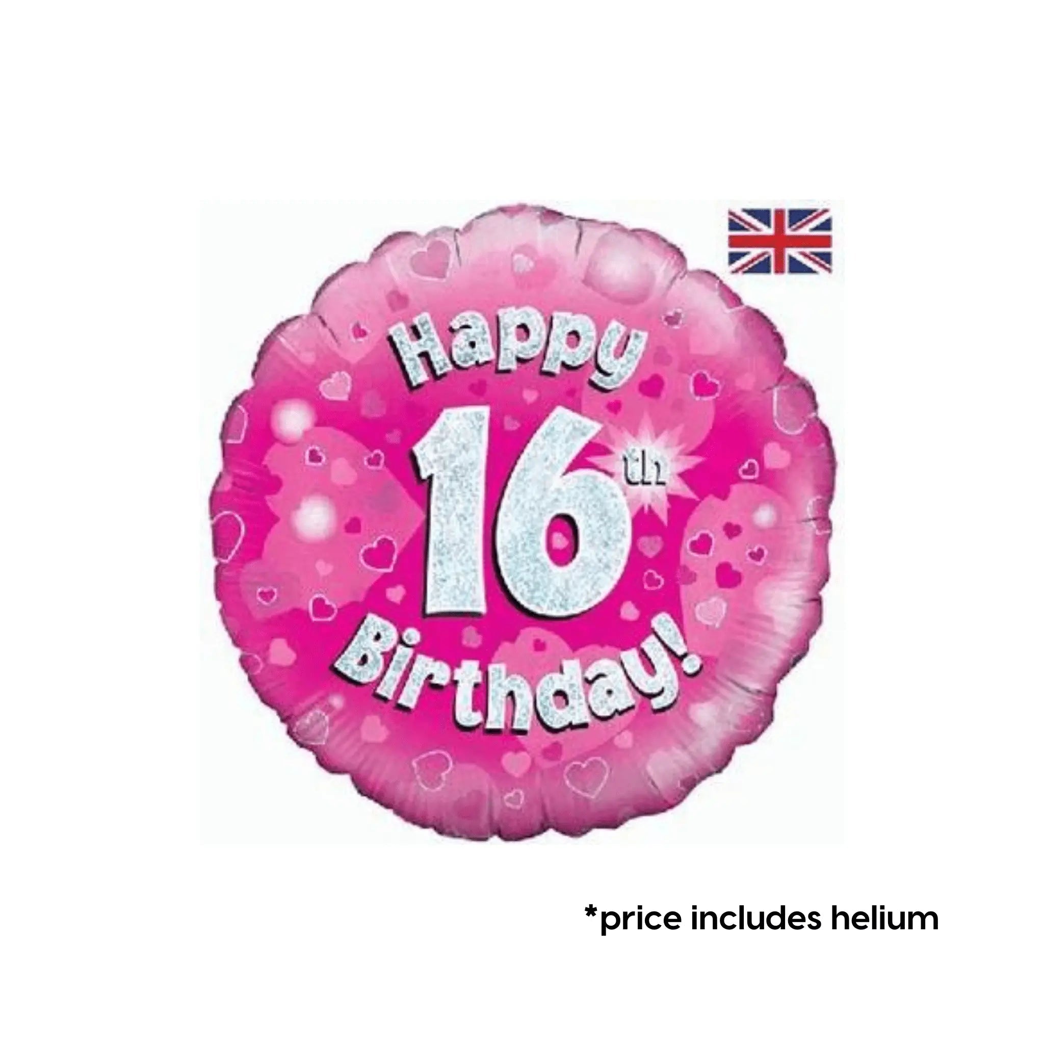 16th Birthday Balloon (Pink Sparkle) | The Party Hut