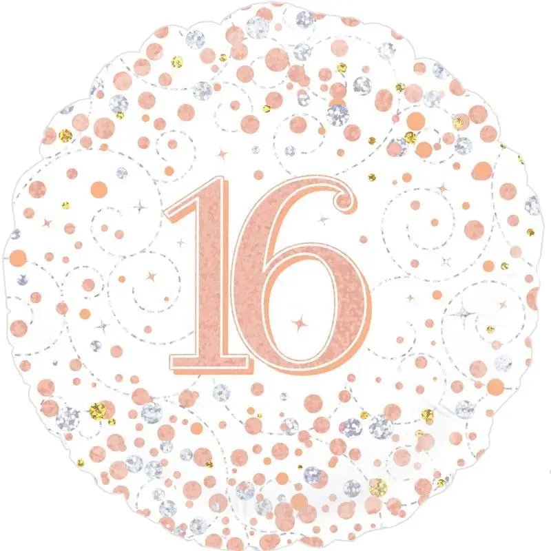 16th Birthday Balloon (Rose Gold Sparkle) | The Party Hut