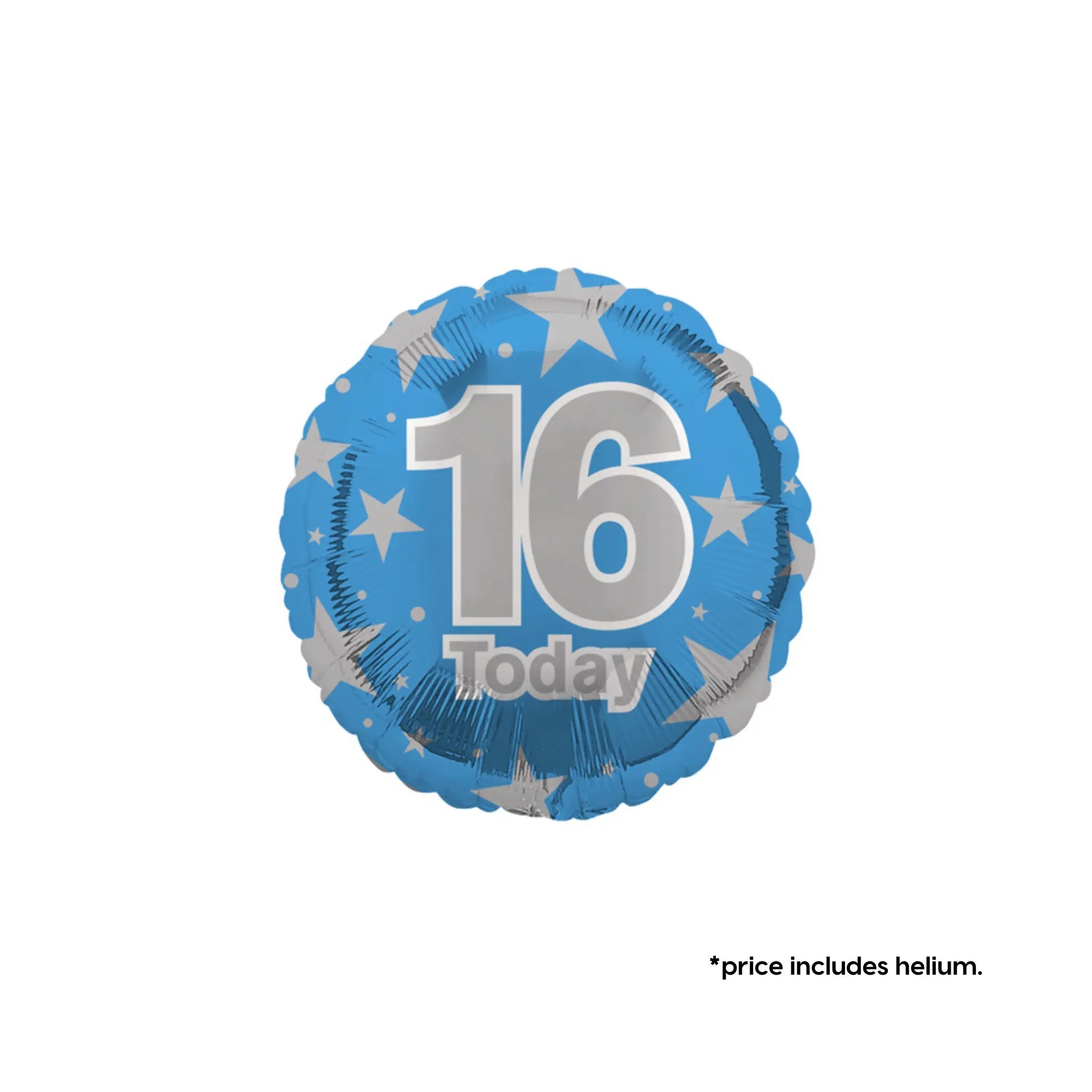 16th Birthday Balloon (Silver Stars) | The Party Hut
