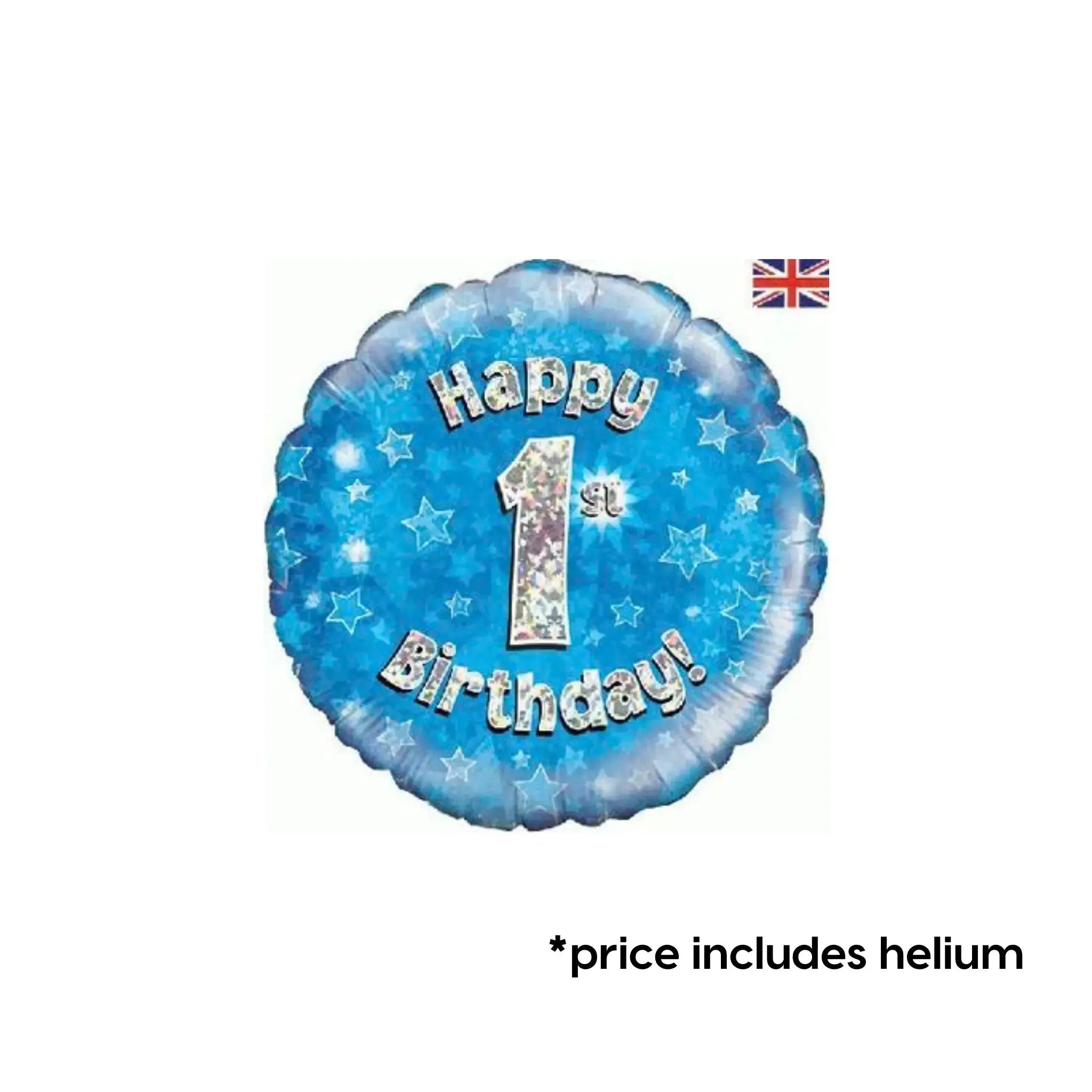 1st Birthday Balloon (Blue Sparkle) | The Party Hut