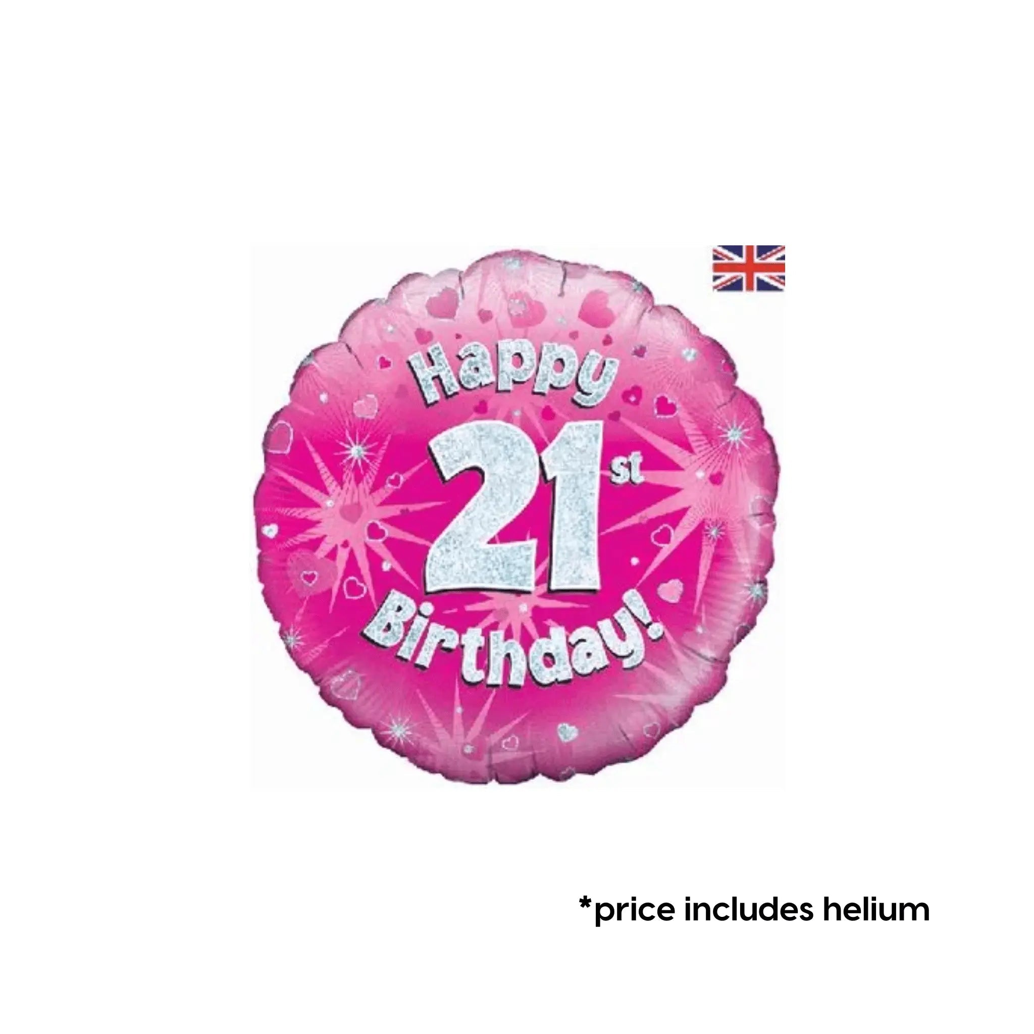 21st Birthday Balloon (Pink Sparkle) | The Party Hut