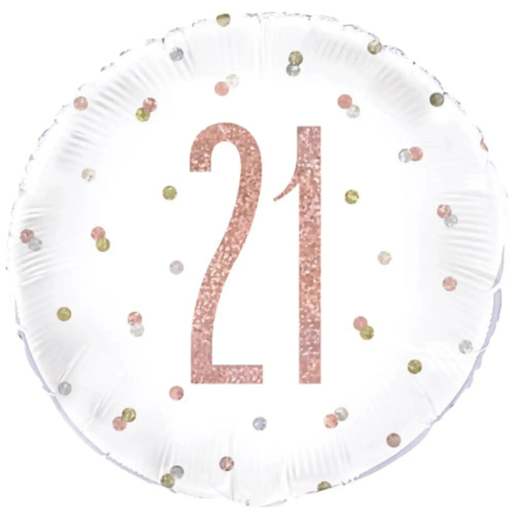 21st Birthday Balloon (Rose Gold Sparkle) | The Party Hut