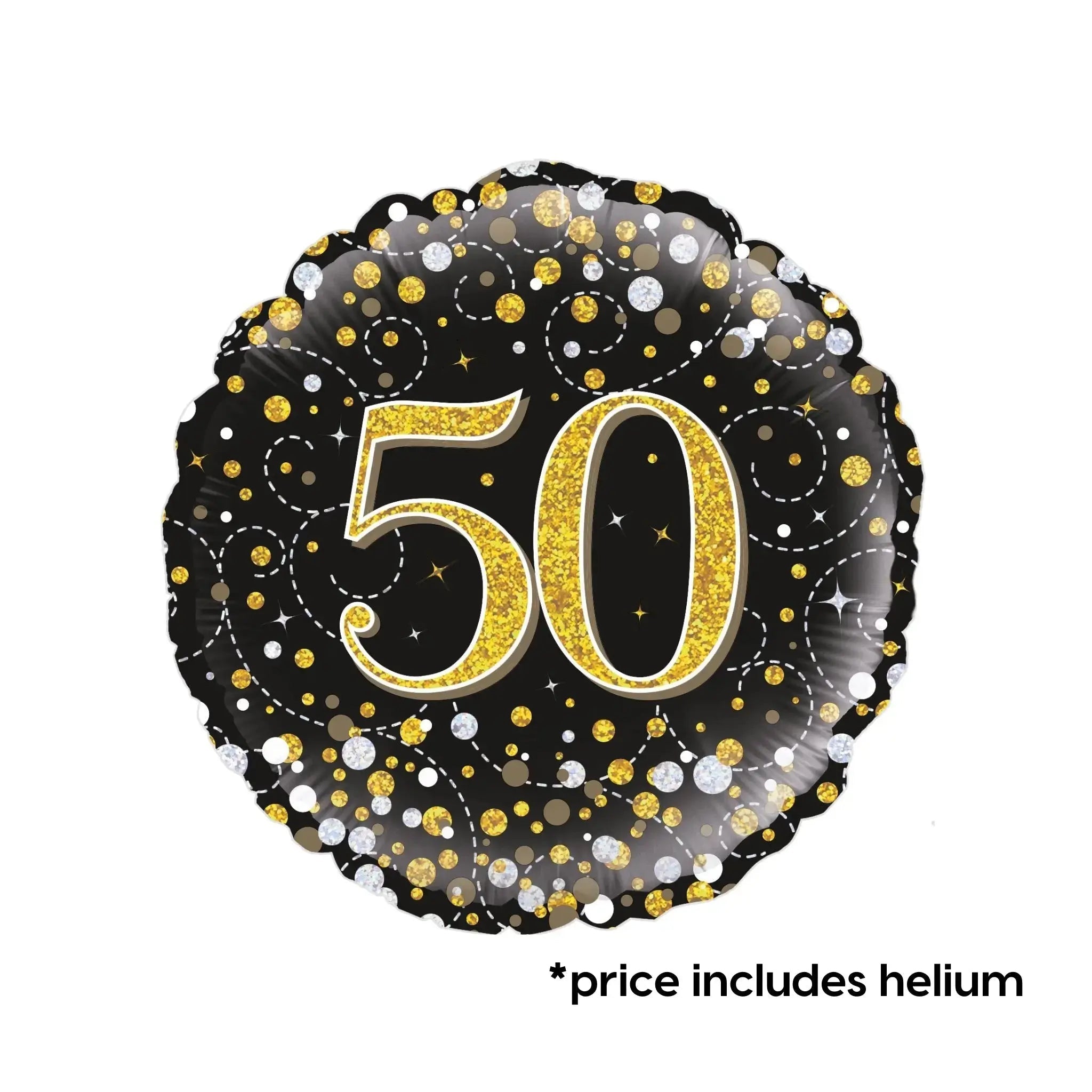 50th Birthday Balloon (Gold Sparkle) | The Party Hut