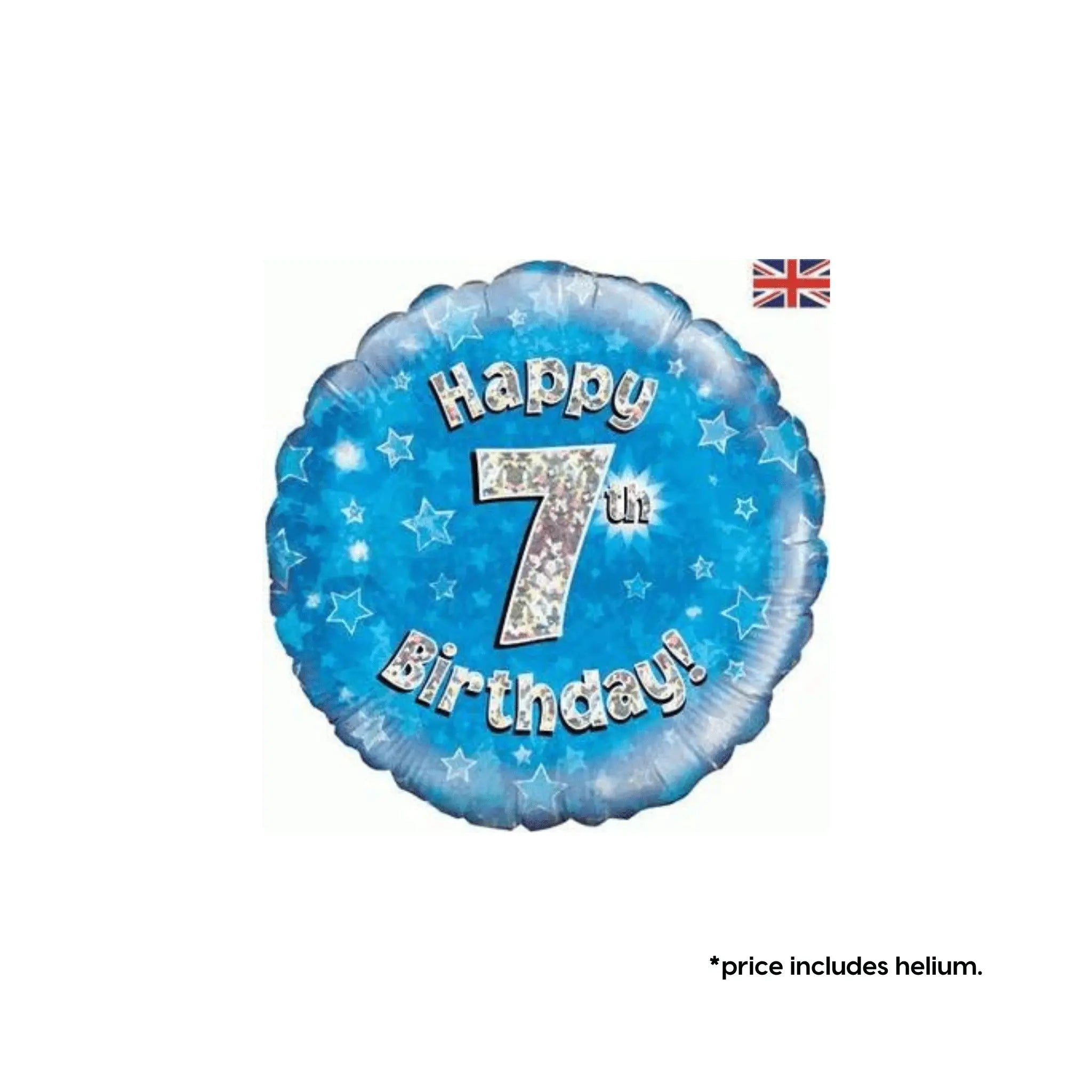 7th Birthday Balloon (Blue Sparkle) | The Party Hut