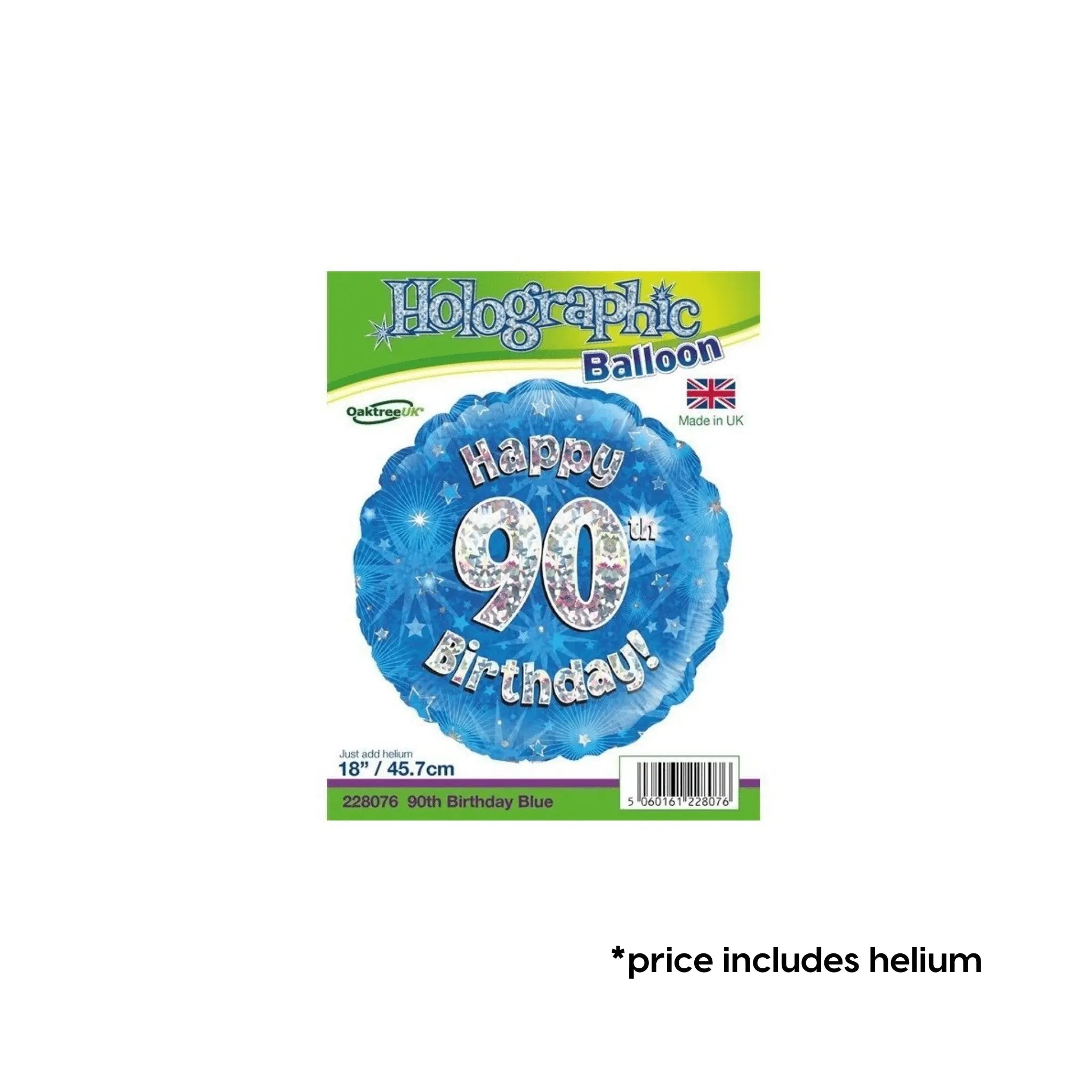 90th Birthday Balloon (Blue Sparkle) | The Party Hut