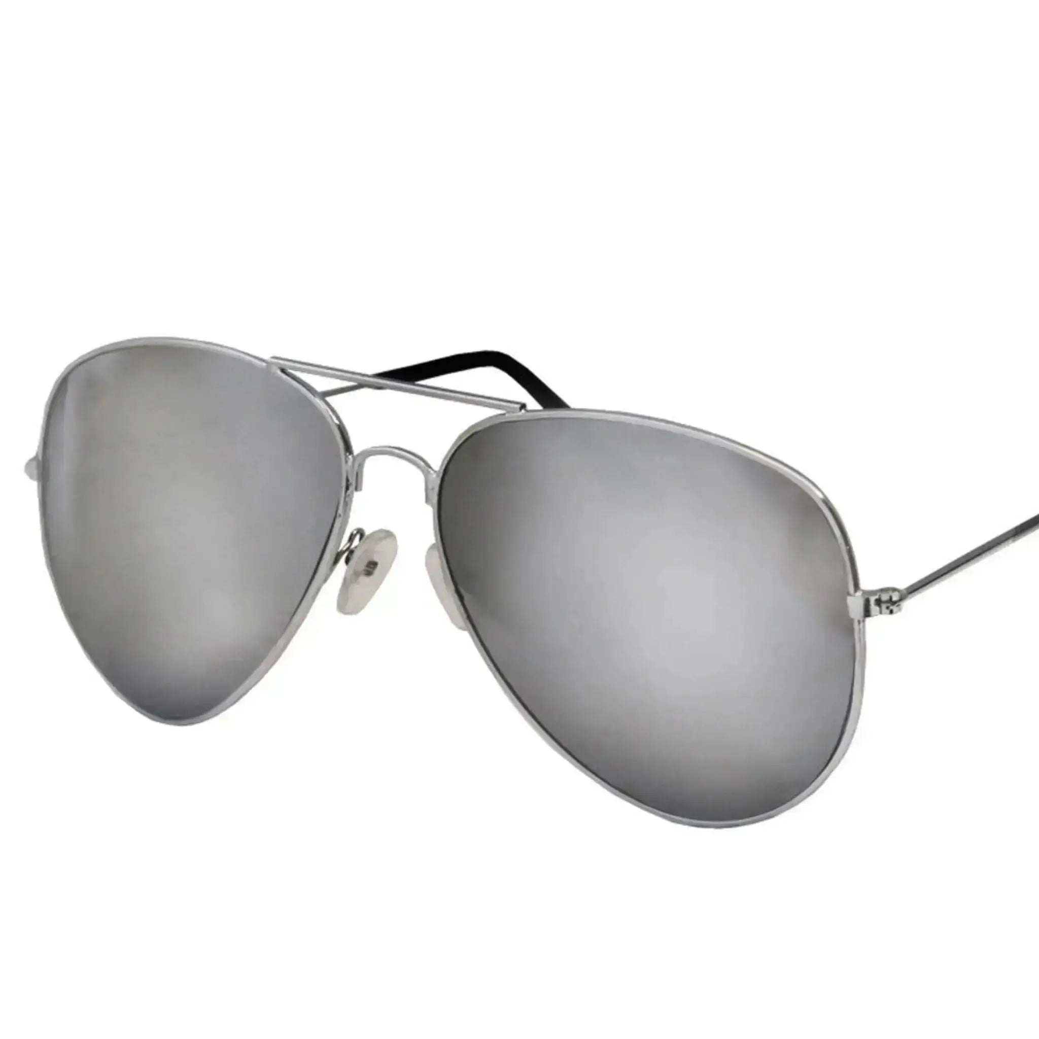 Aviator Glasses (Silver) | The Party Hut