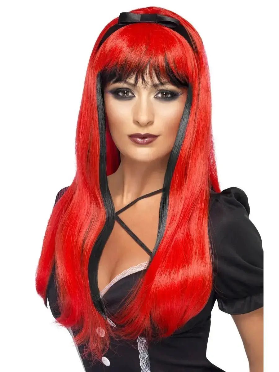 Bewitching Wig (Red & Black) | The Party Hut