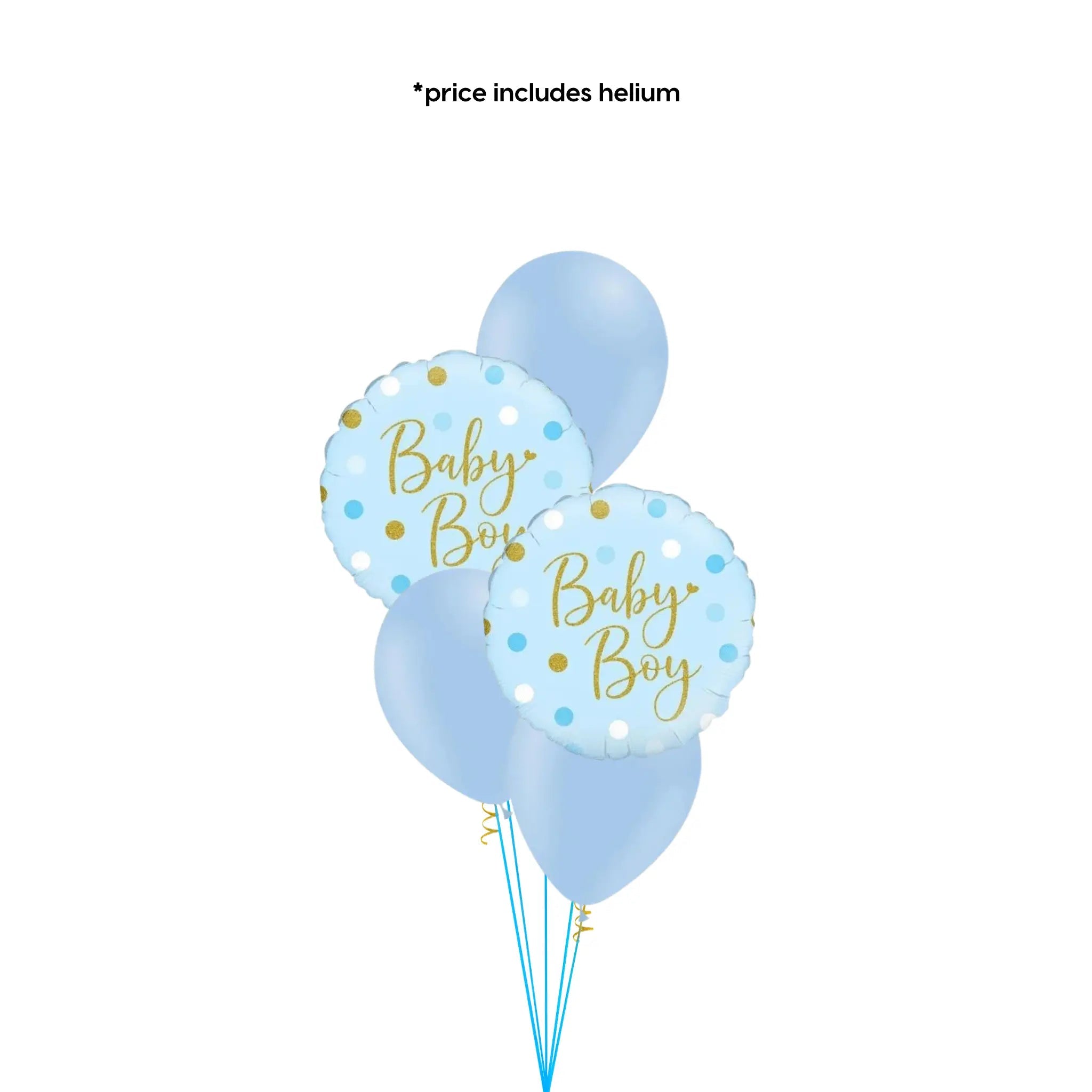 Classic Balloon Bouquet - Baby Boy (Gold) | The Party Hut