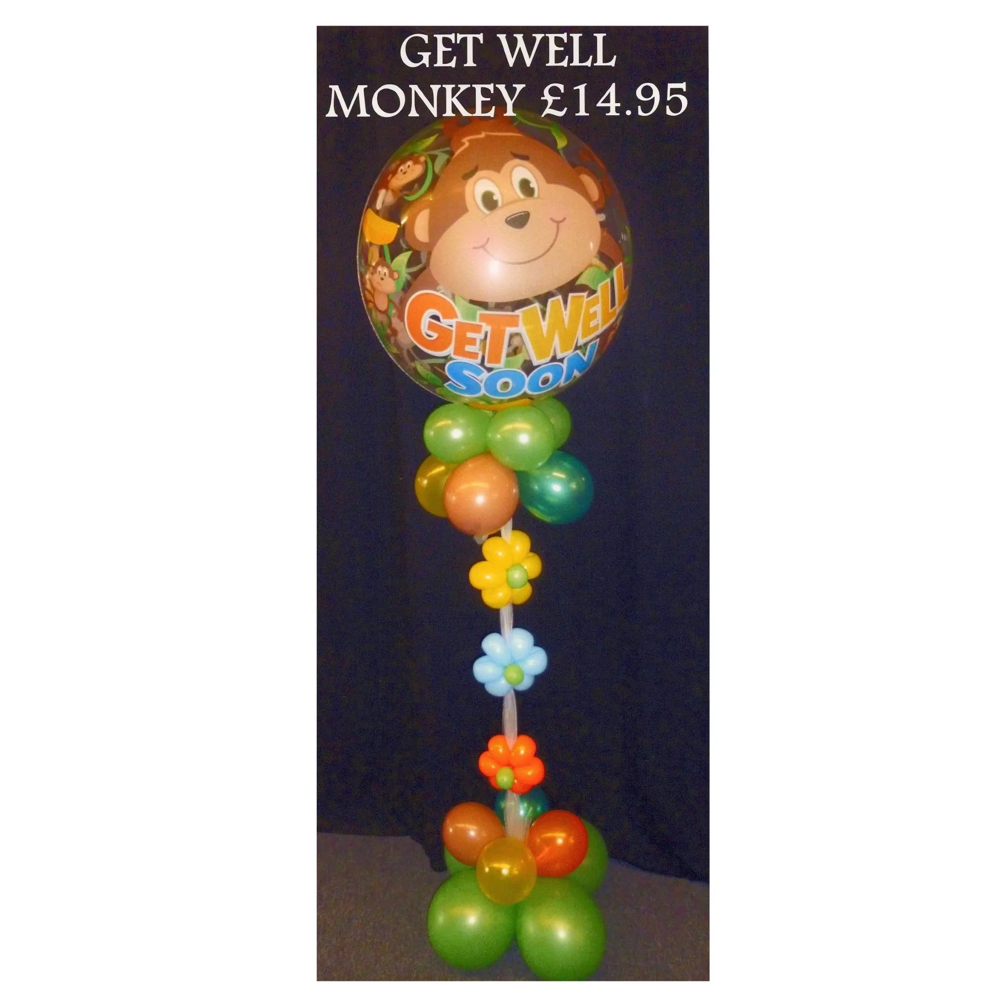 Get Well Soon Monkey Bubble Balloon Display | The Party Hut