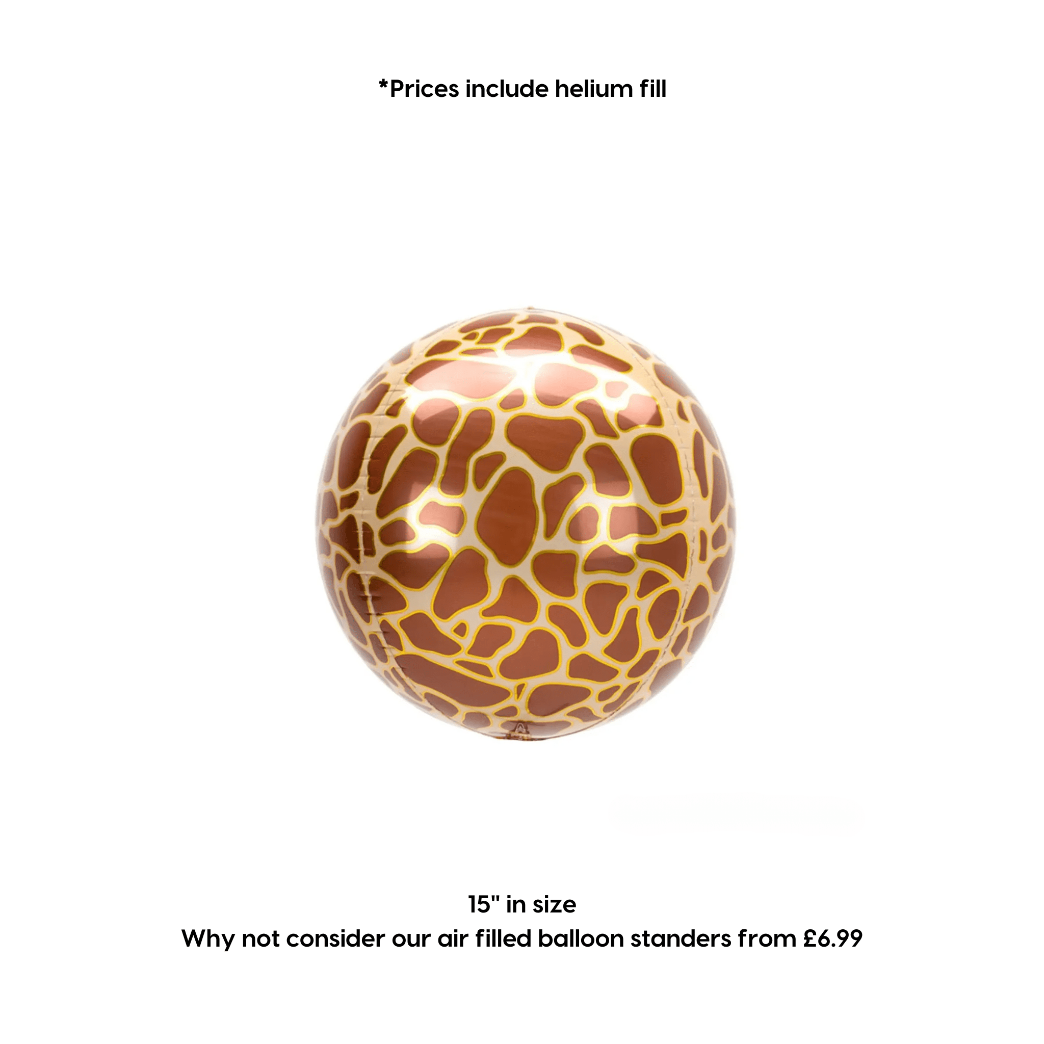 Giraffe Printed Orb Balloon | The Party Hut