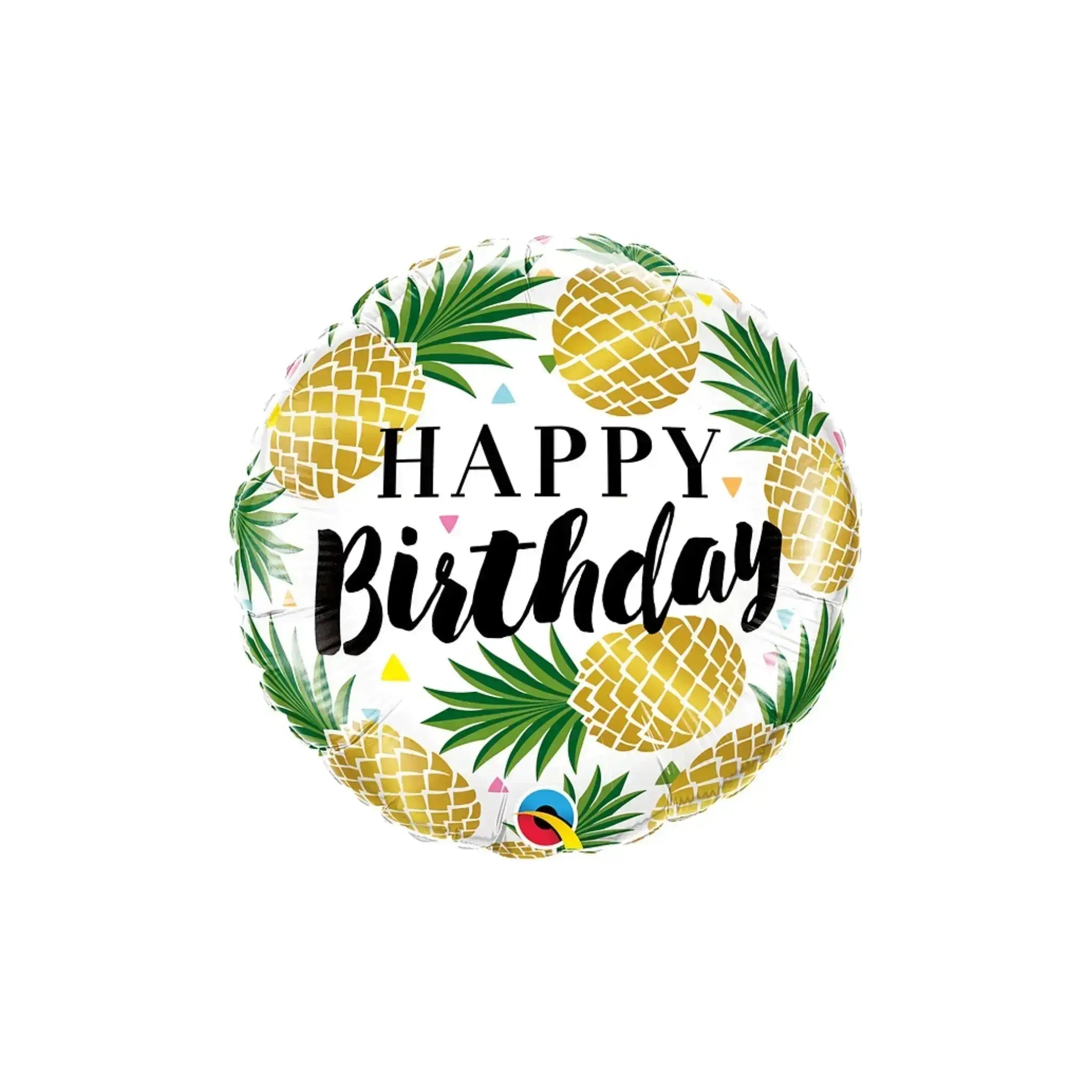 Happy Birthday Golden Pineapple Balloon | The Party Hut