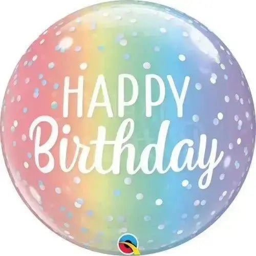 Happy Birthday Ombre and Dots Bubble Balloon | The Party Hut
