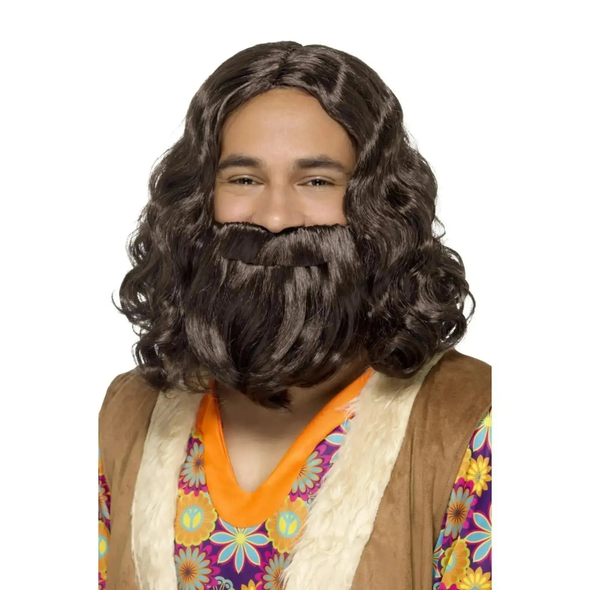 Hippie/Jesus Wig & Beard Set | The Party Hut