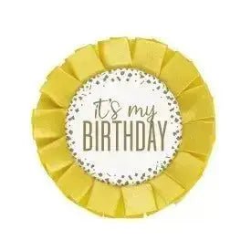 It's My Birthday Badge Gold Confetti | The Party Hut