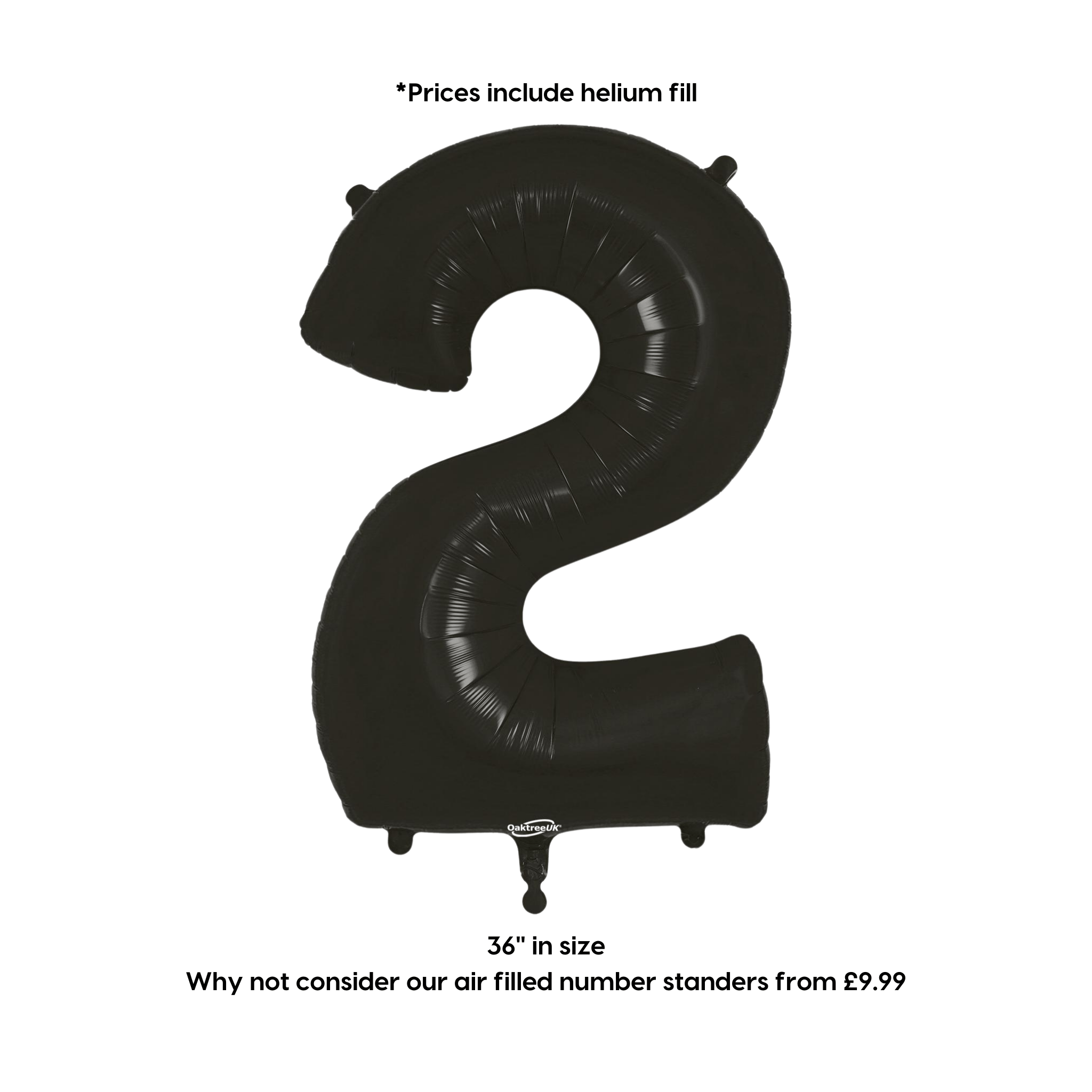 Large Black Foil Number Balloons | The Party Hut