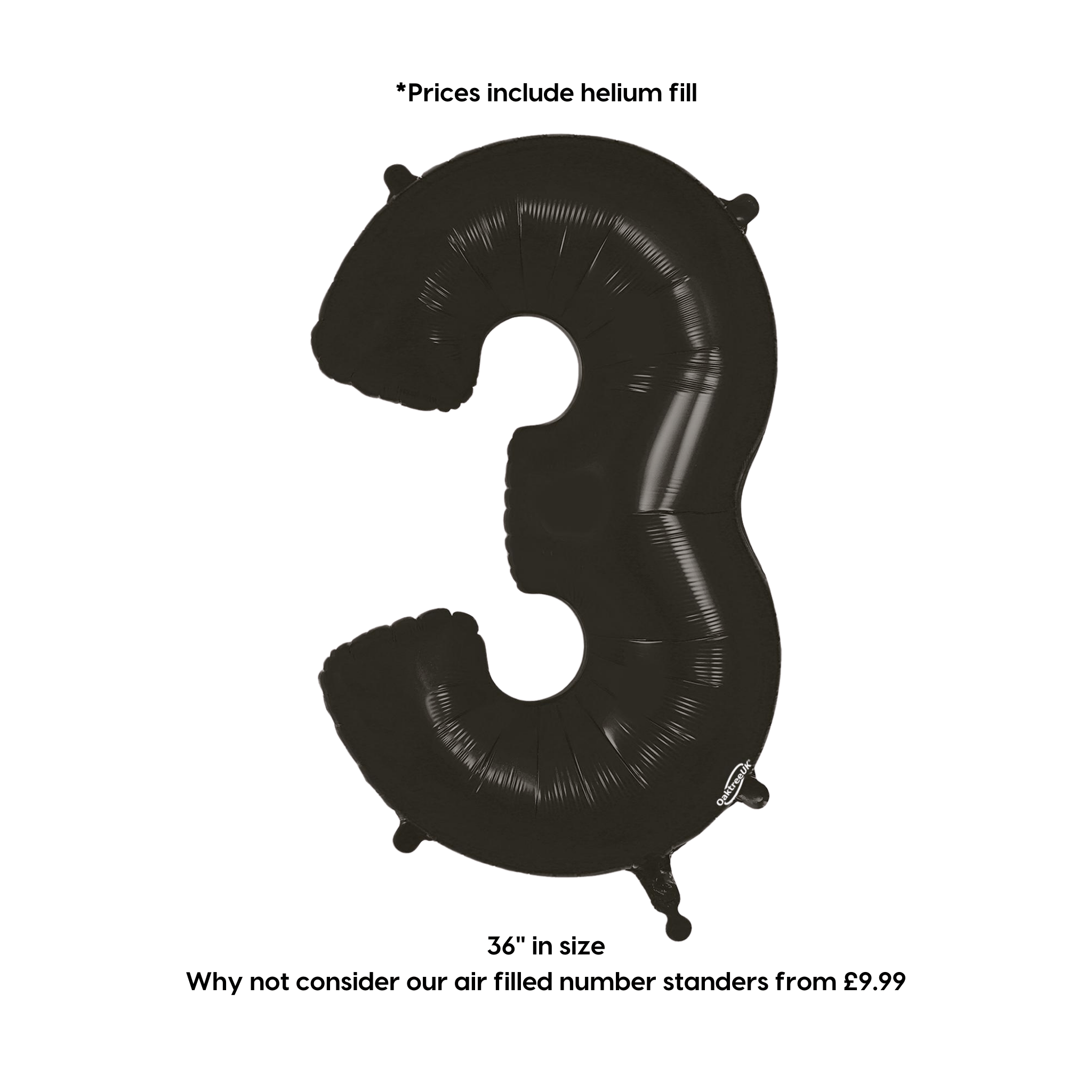 Large Black Foil Number Balloons | The Party Hut