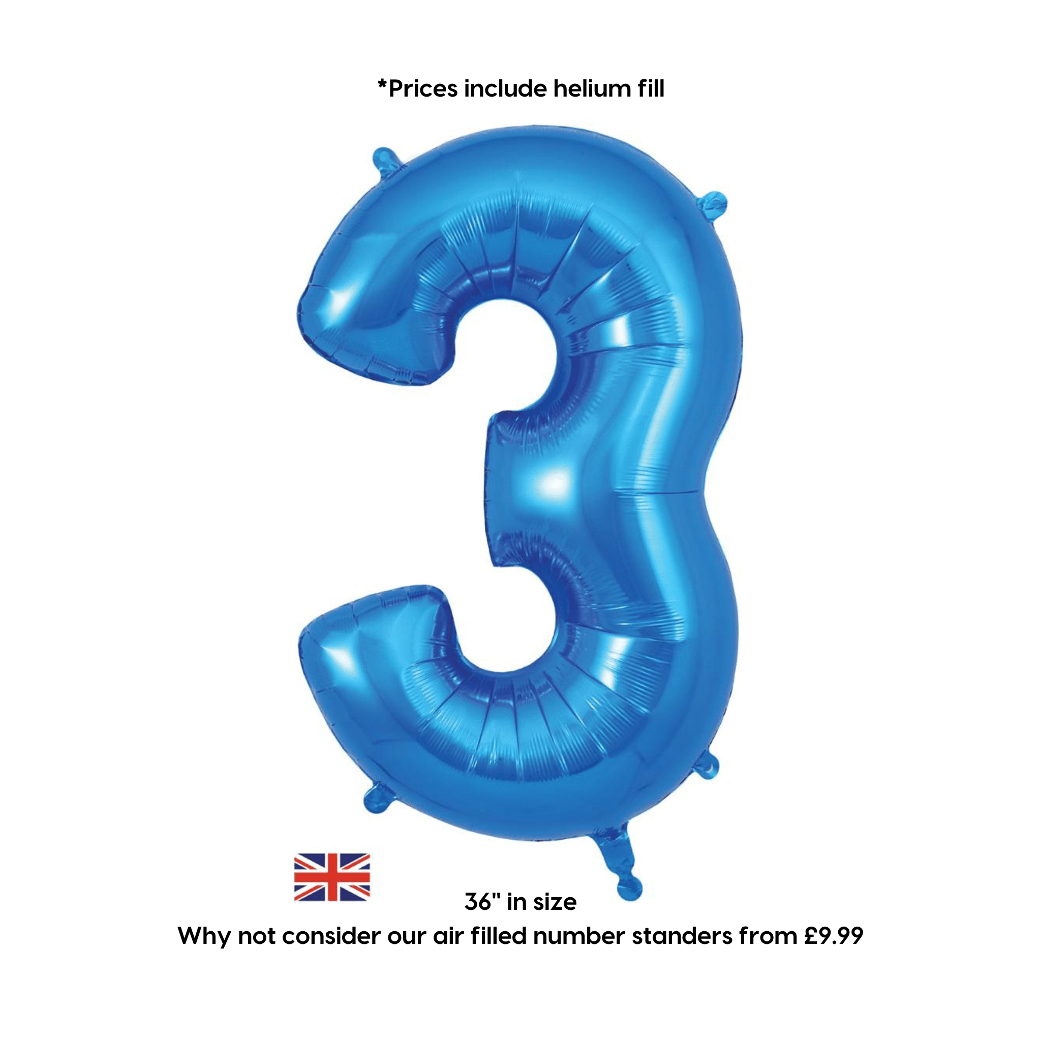 Large Blue Foil Number Balloons | The Party Hut