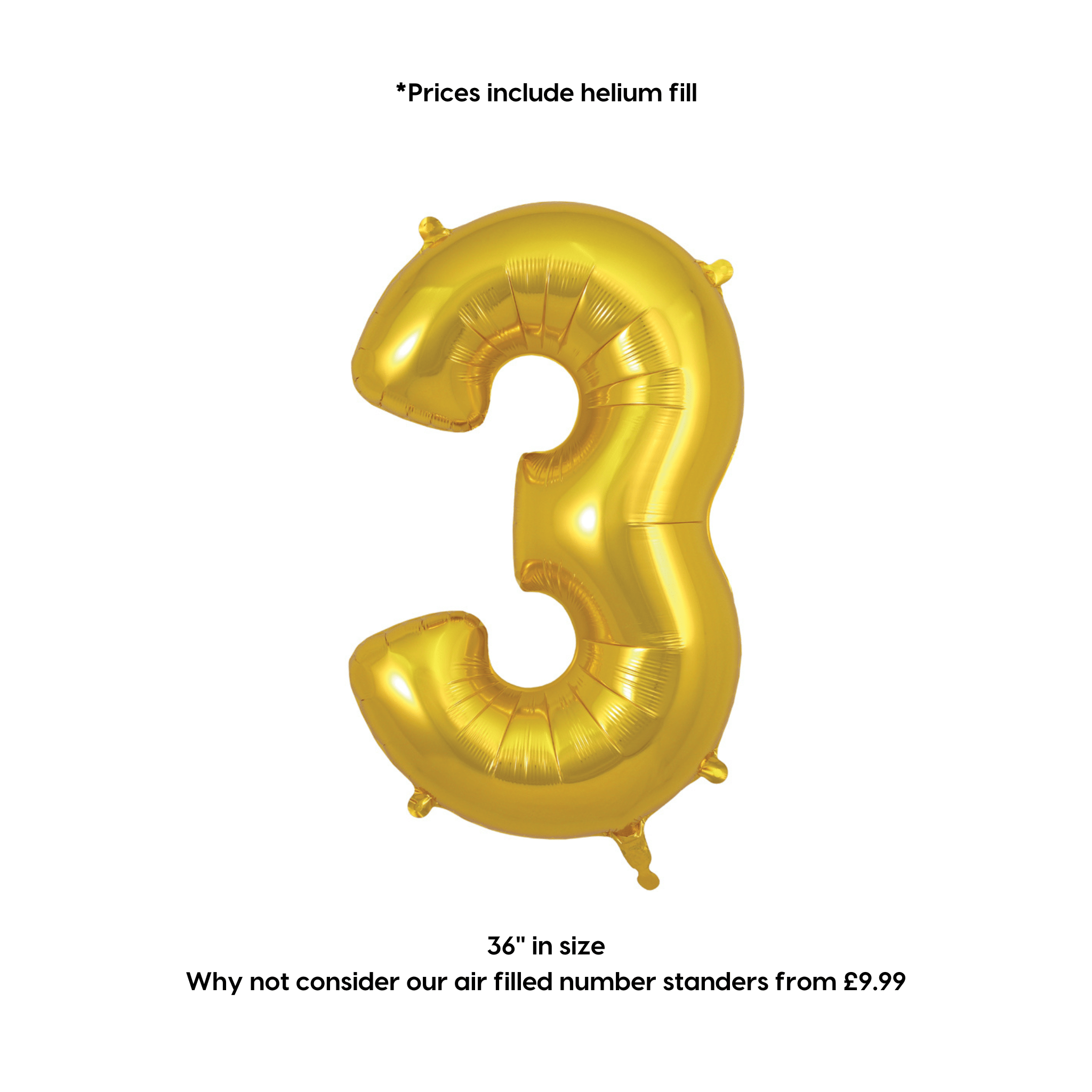 Large Gold Foil Number Balloons | The Party Hut