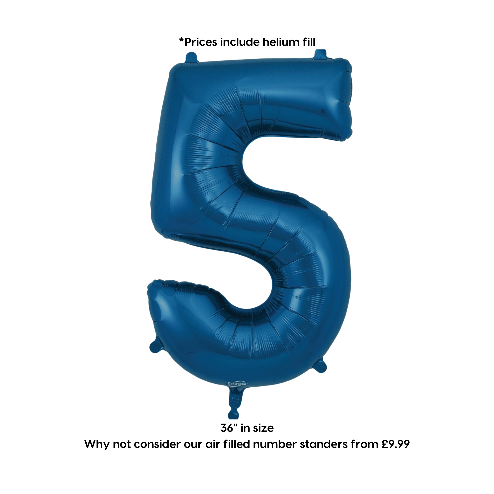 Large Navy Foil Number Balloons | The Party Hut