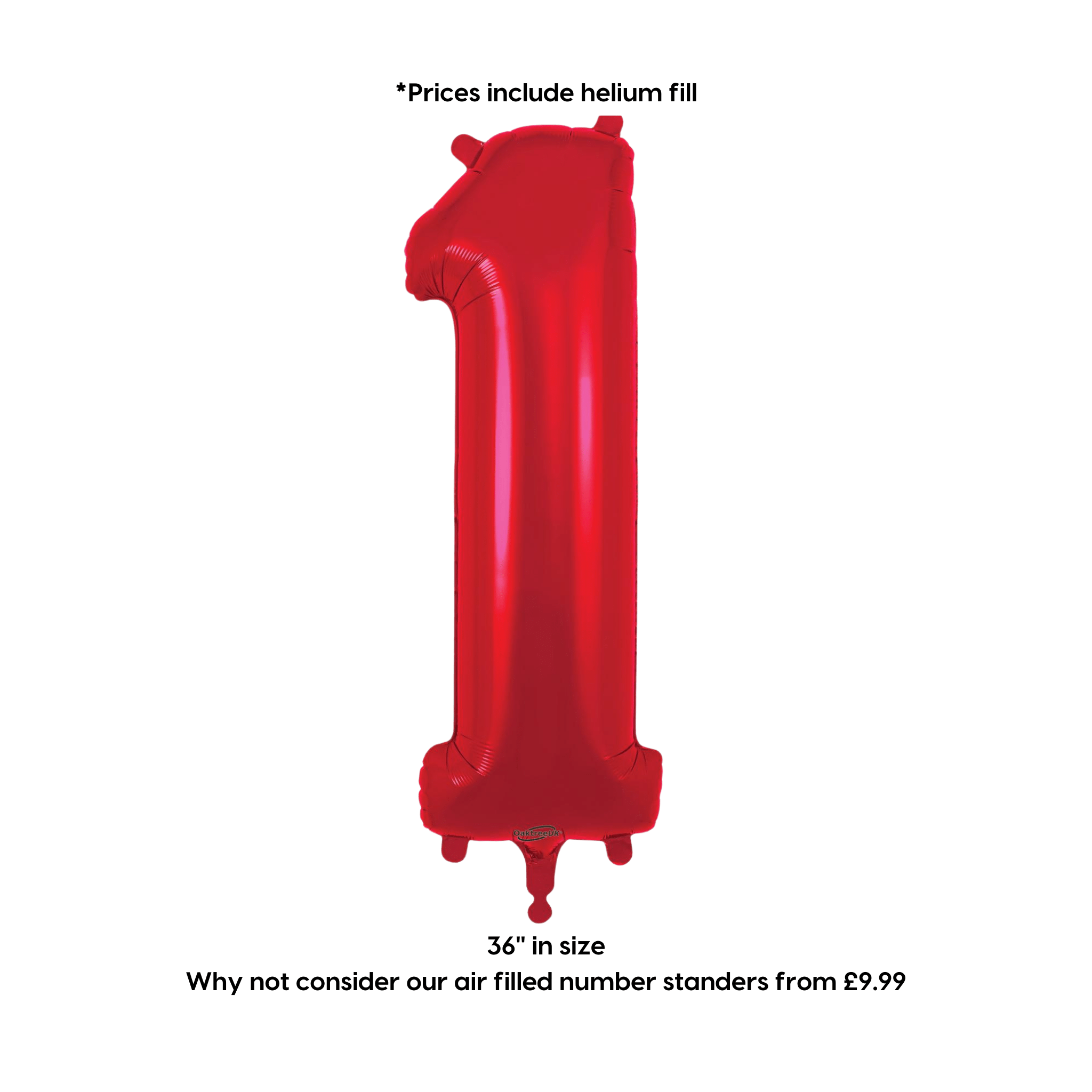 Large Red Foil Number Balloons | The Party Hut