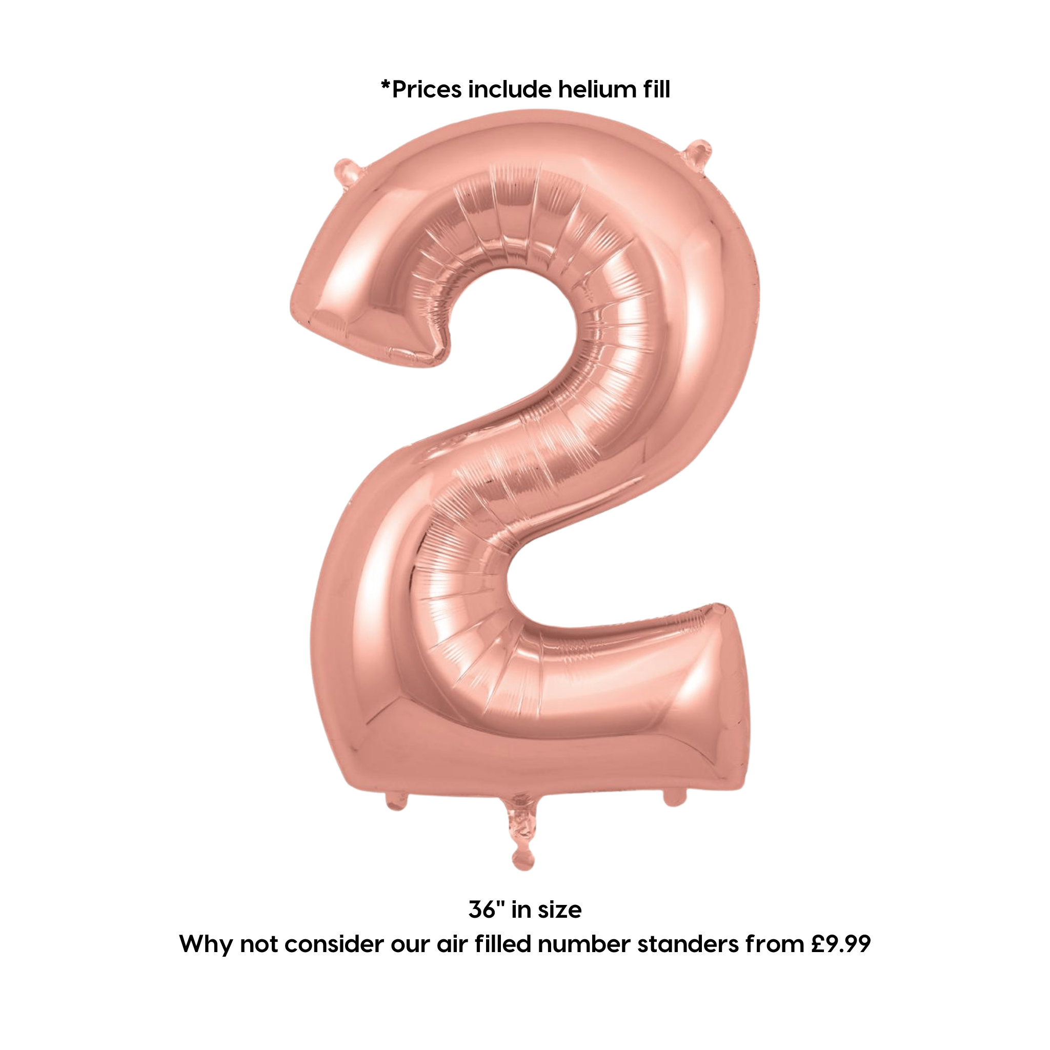Large Rose Gold Foil Number Balloons | The Party Hut