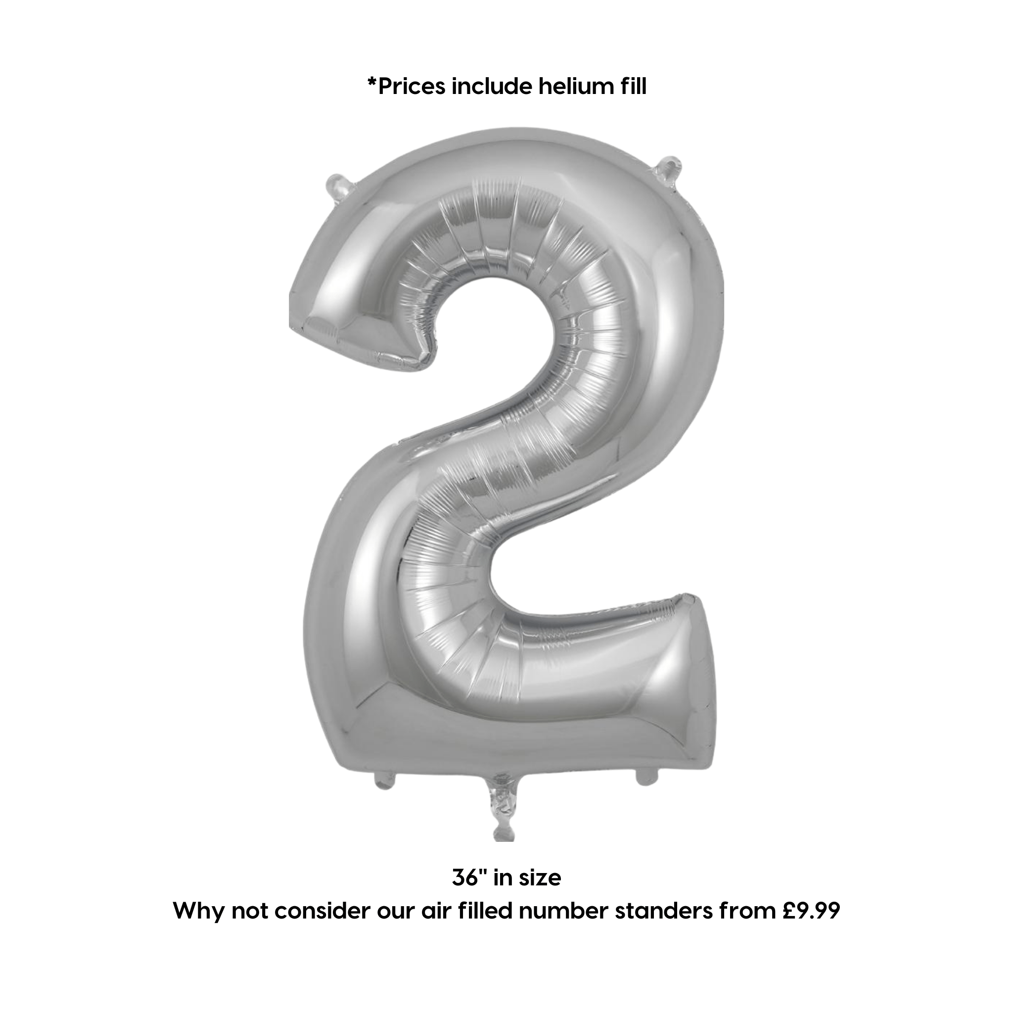 Large Silver Foil Number Balloons | The Party Hut