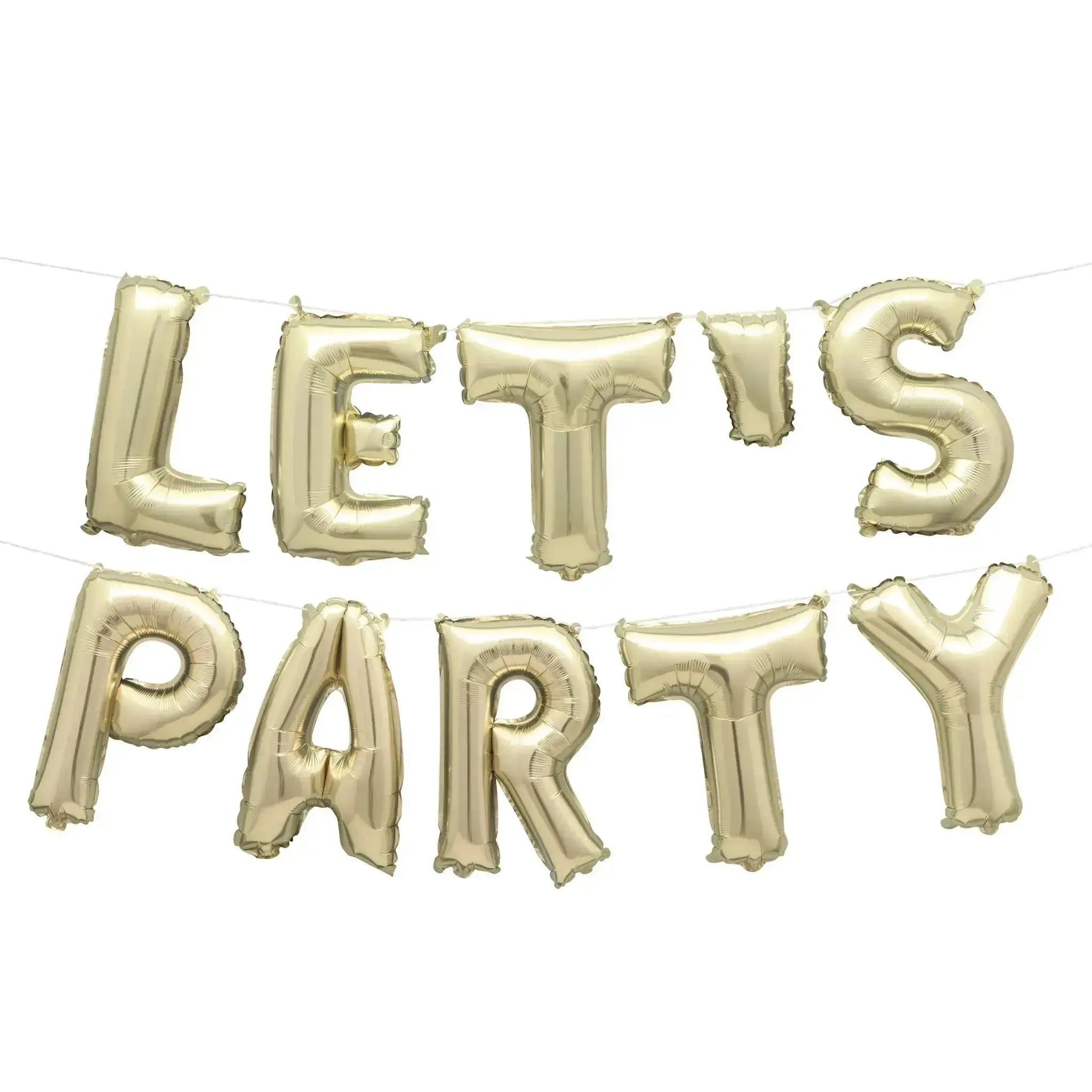 Lets Party, Gold Balloon Banner | The Party Hut
