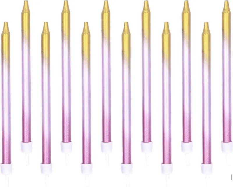 Pack of 12 Pink Ombre Birthday Candles | The Party Hut