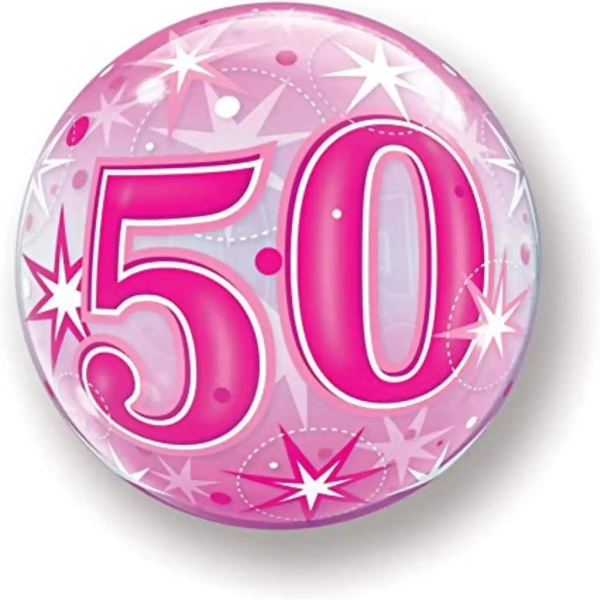 Pink Starburst, Age 50 Balloon | The Party Hut