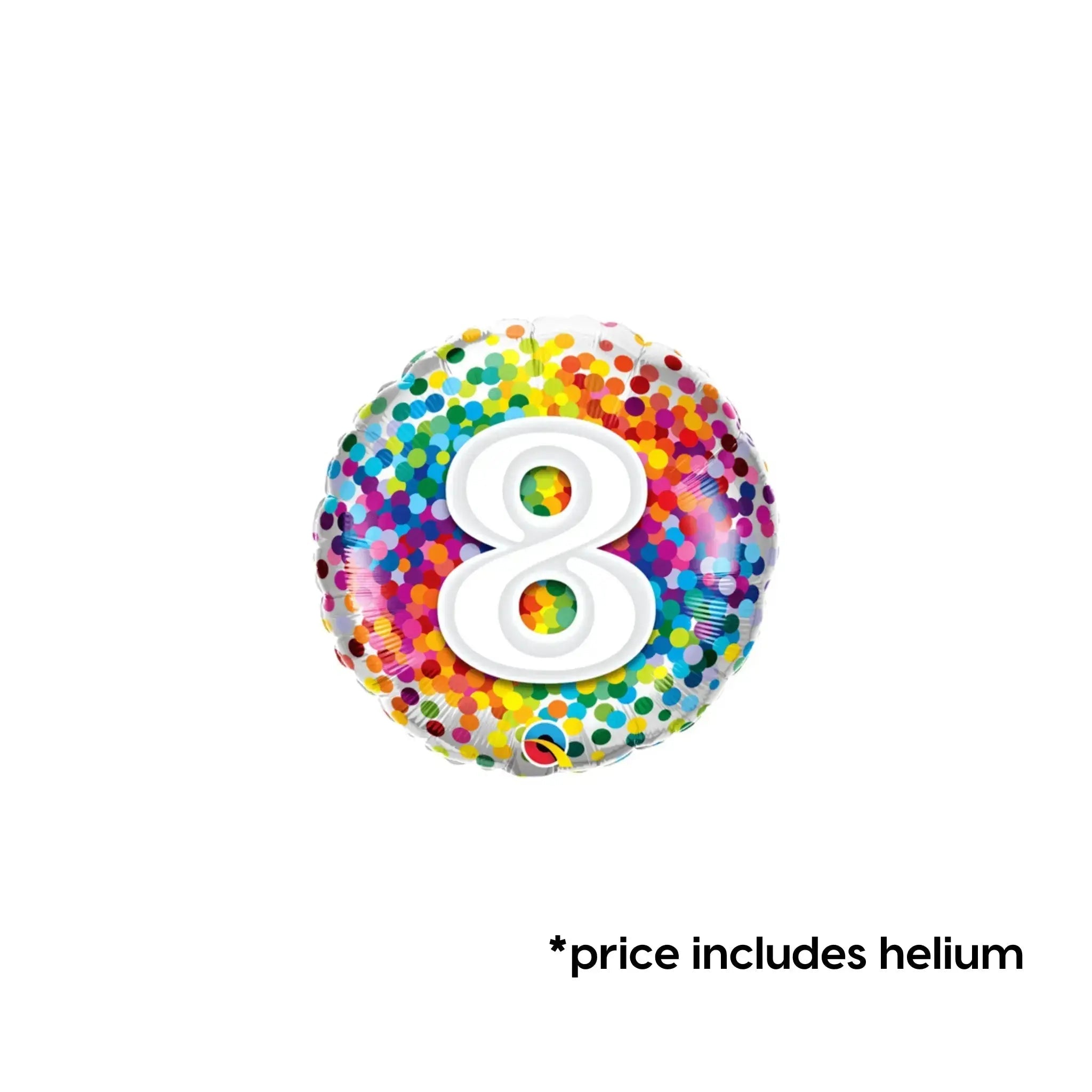 Rainbow Confetti - Age 8 Balloon | The Party Hut
