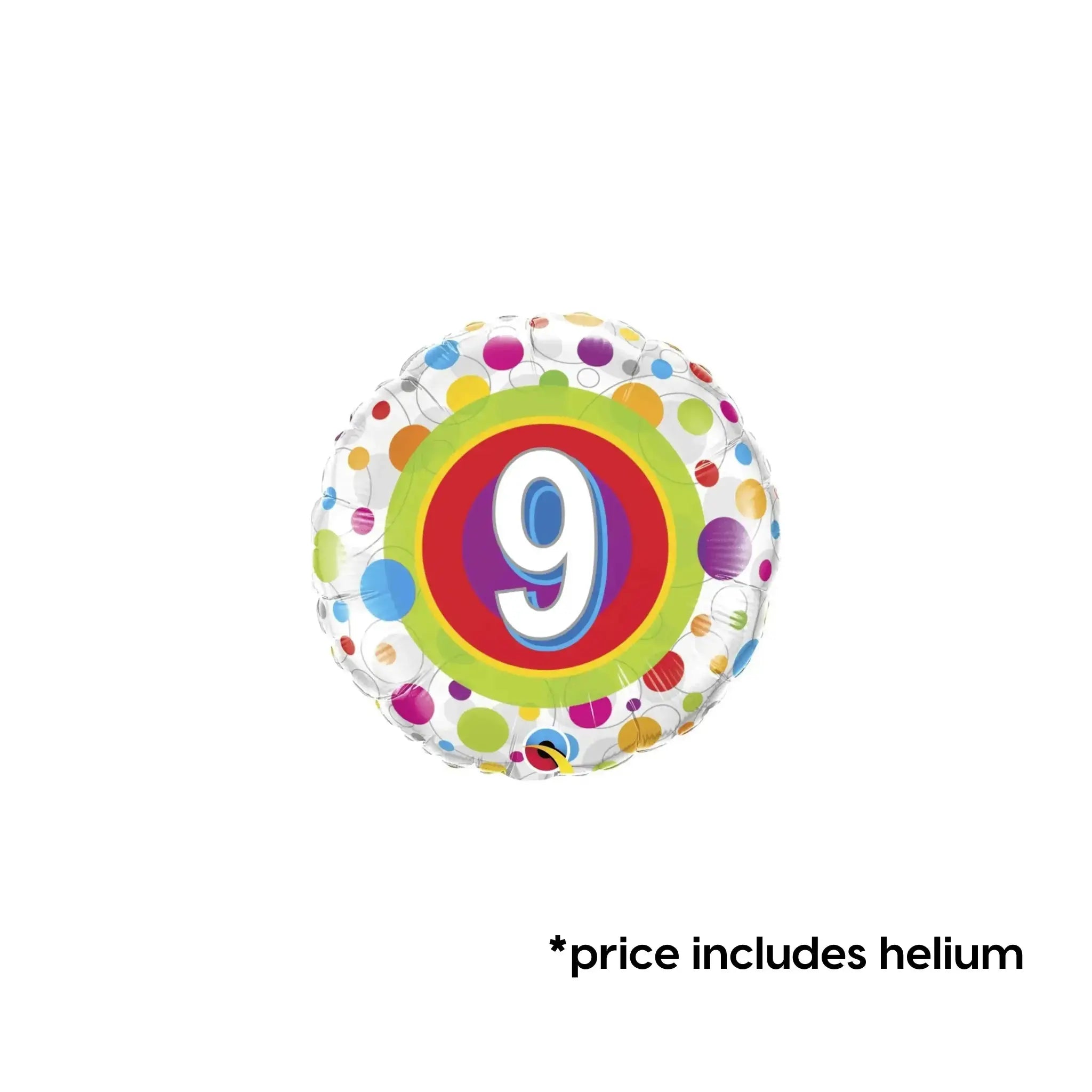 Rainbow Confetti - Age 9 Balloon | The Party Hut