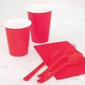 Ruby Red Solid Assorted Plastic Cutlery, 18ct | The Party Hut
