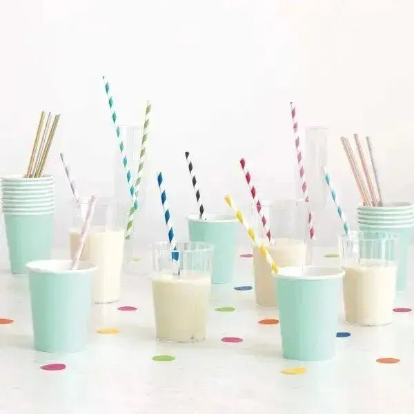 Ruby Red Striped Paper Straws, 10ct | The Party Hut