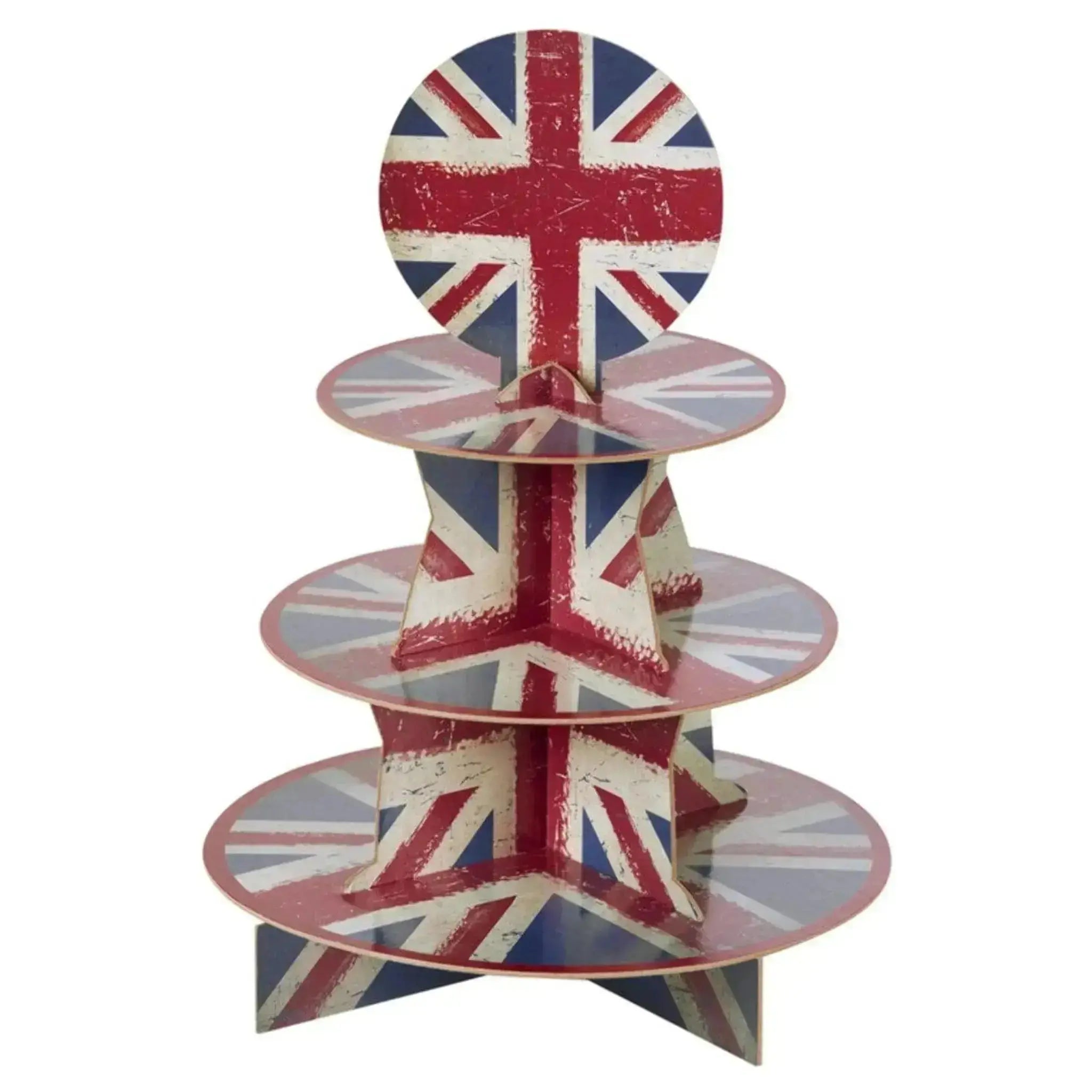 Union Jack Vintage Style Print Cake Stand | The Party Hut