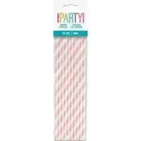 10pk Pink Straws | The Party Hut