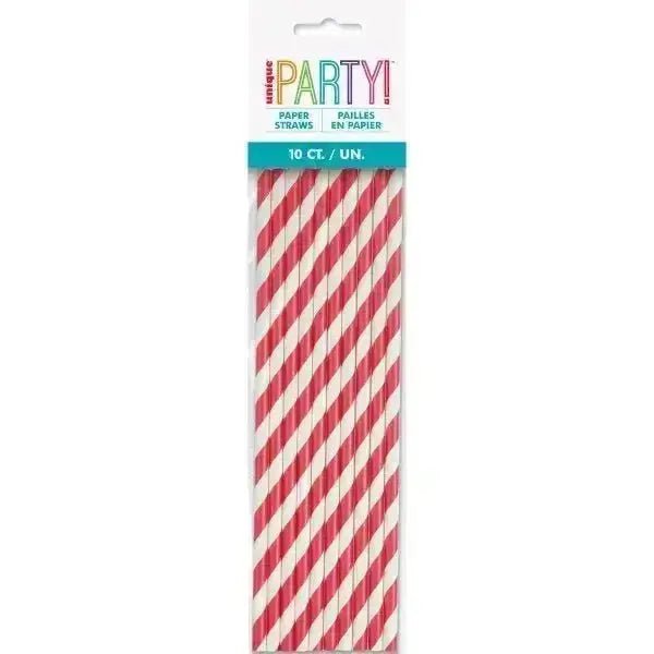 10pk Red Straws | The Party Hut