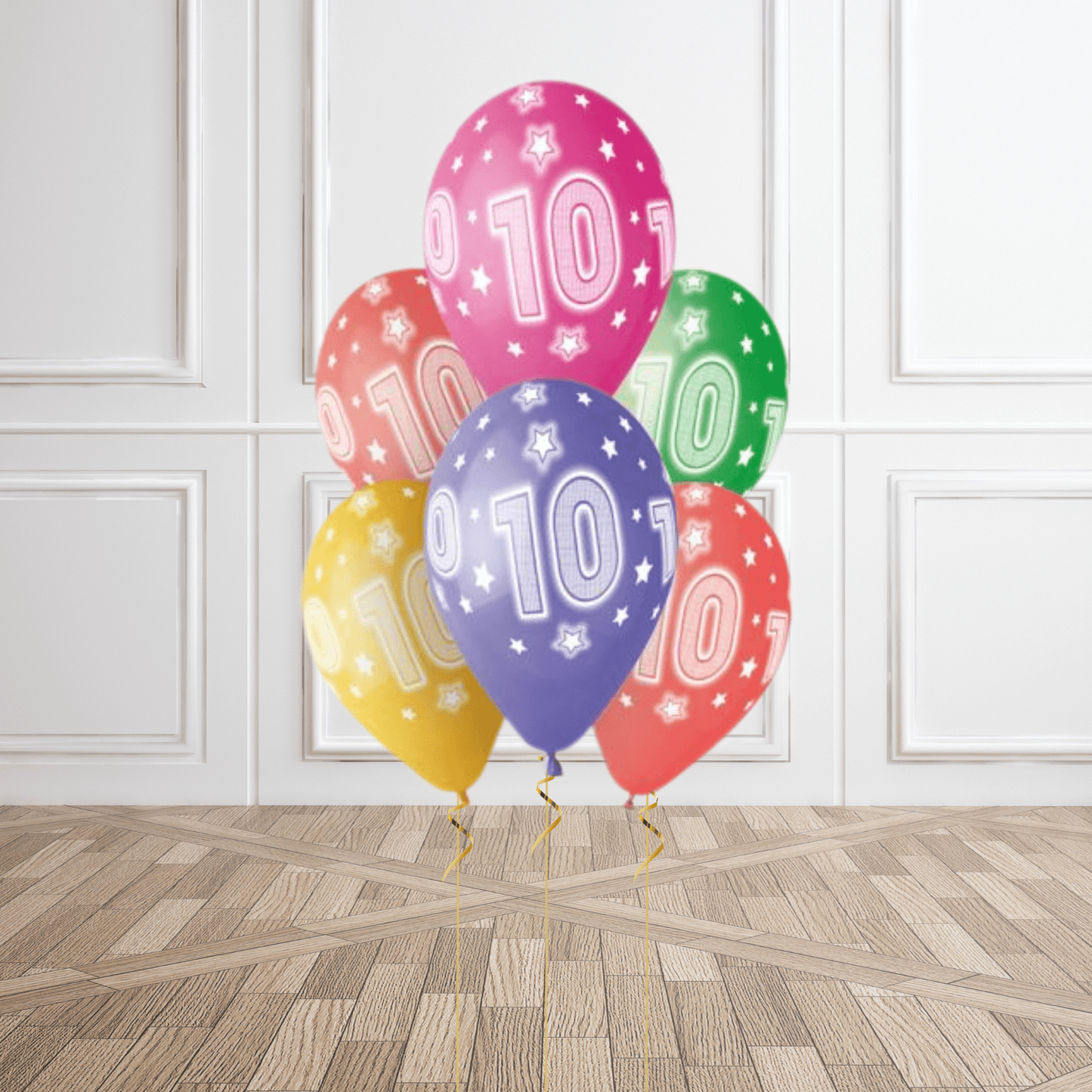 10th Birthday Party Balloons – Pack of 6 with Helium Option | The Party Hut