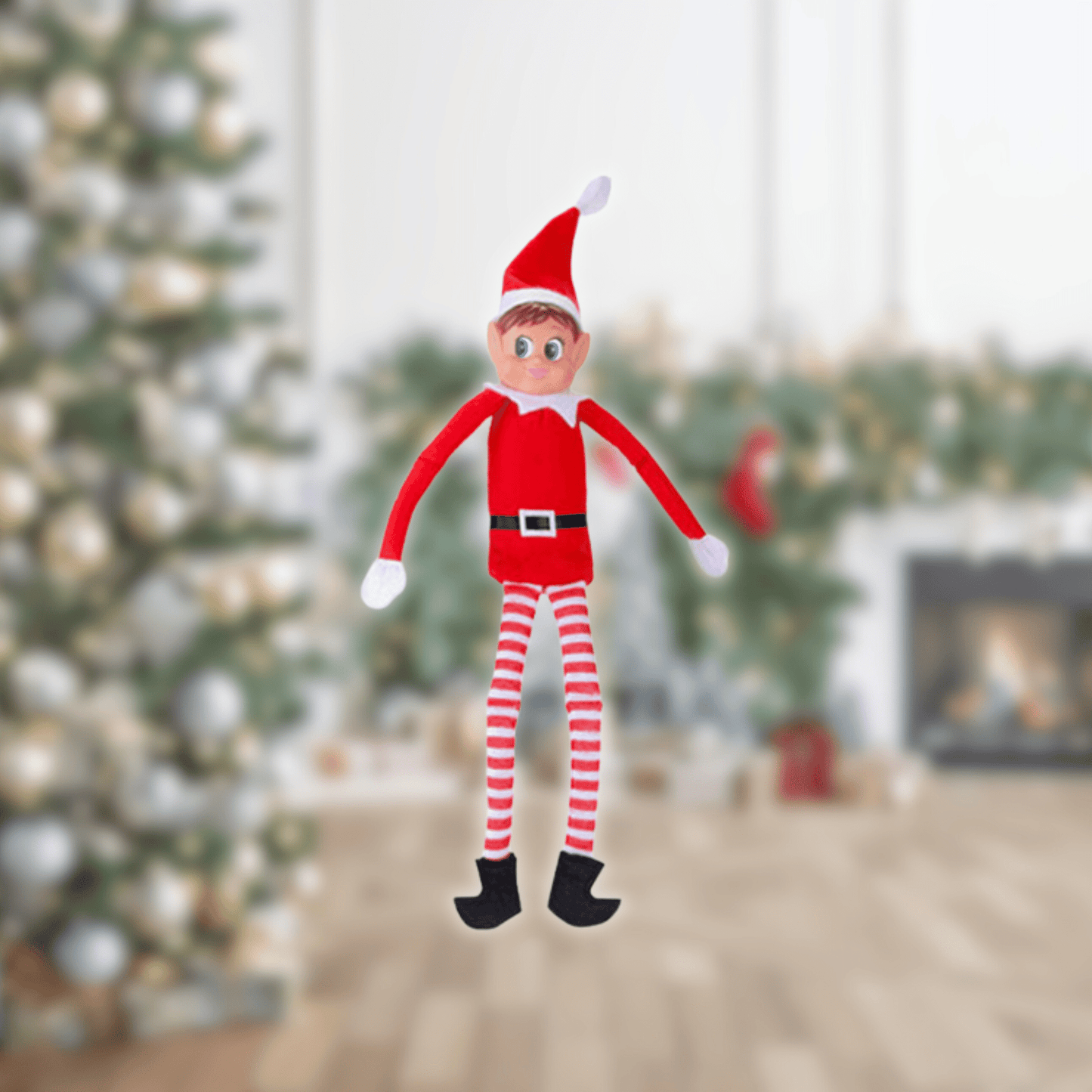 12 - Inch Long Leg Red Boy Jingle the Elf Figure – Festive Christmas Decoration | The Party Hut