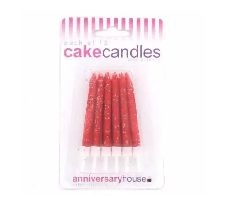 12pk Red Cake Candles | The Party Hut