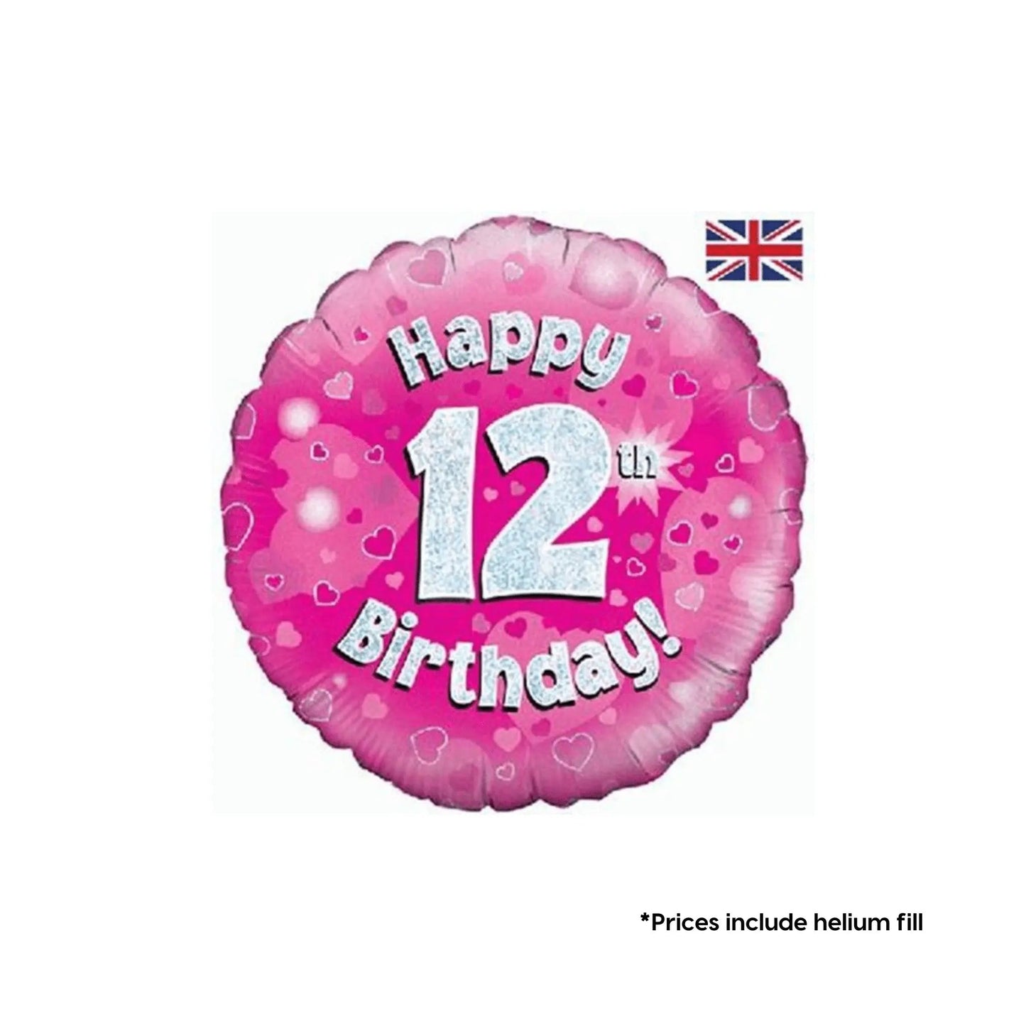 12th Birthday Pink Sparkle Balloon | The Party Hut