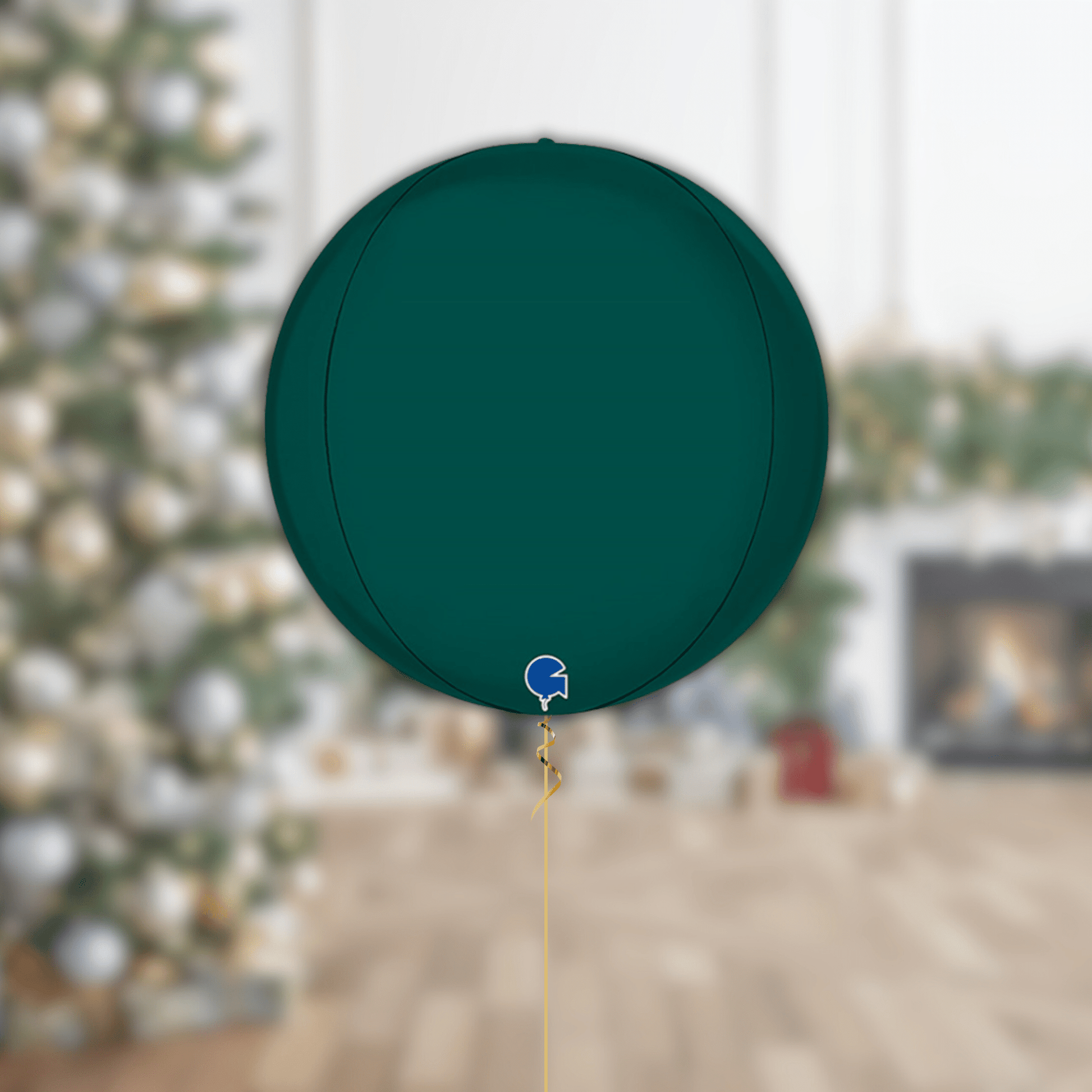 15-Inch Satin Emerald Green Globe Foil Balloon