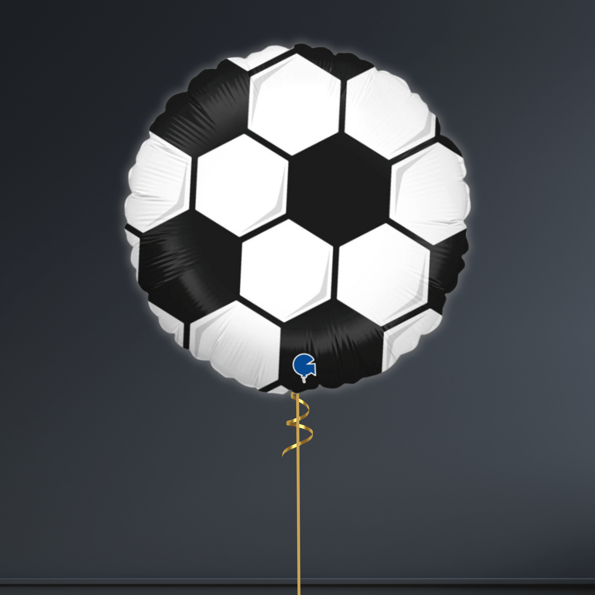 18" Black and White Football Foil Balloon