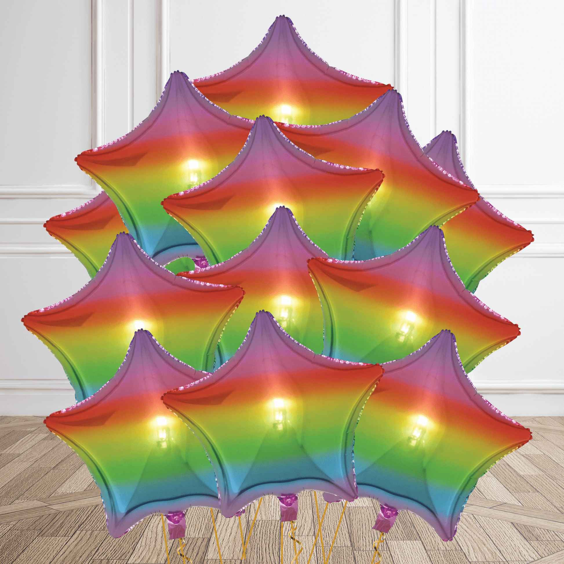 Rainbow Foil Star Balloon Package